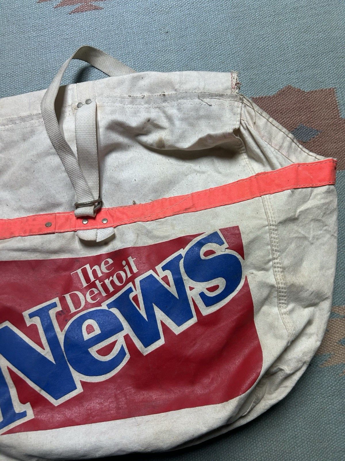 Vintage Vtg Detroit News newspaper saddle bag bicycle canvas newsboy Size ONE SIZE - 3 Thumbnail