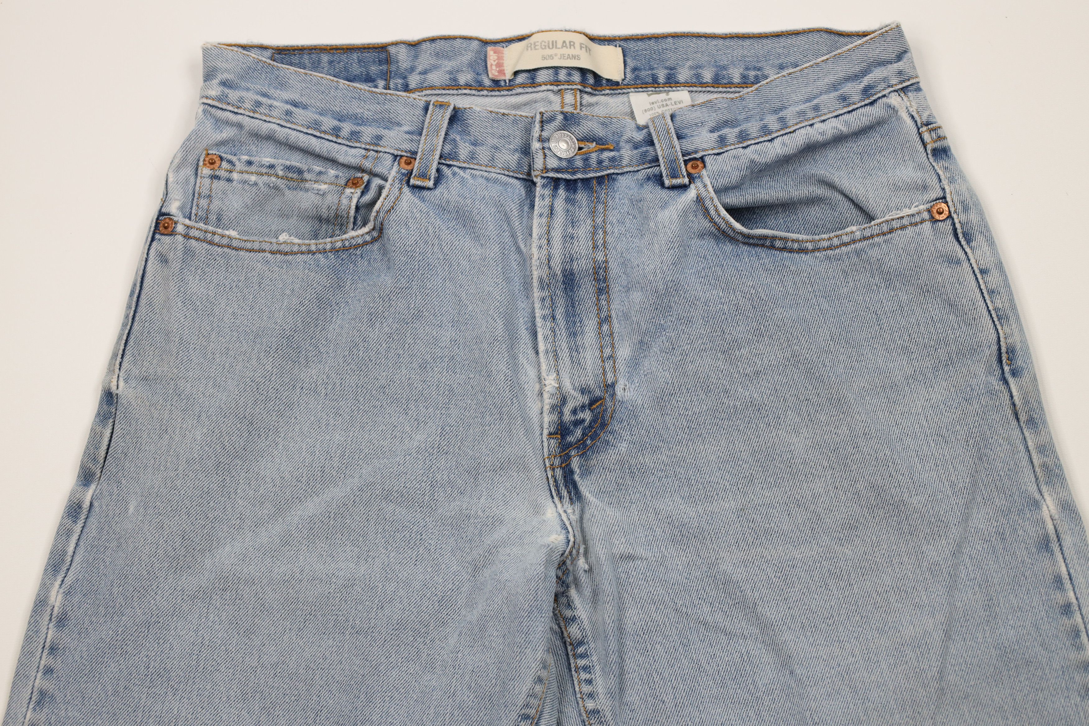 Levi's Vintage Y2K 2003 Levis 505 Regular Straight Leg Jeans Blue Size US 33 - 2 Thumbnail