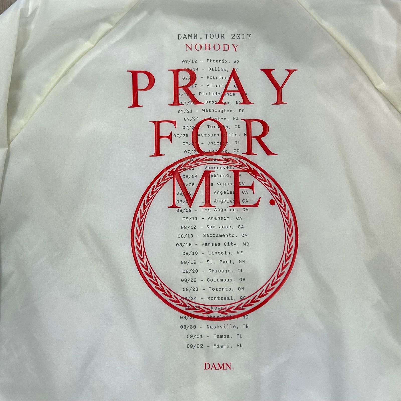 Kendrick Lamar Kendrick Lamar Damn. Tour 2017 Pray For Me Windbreaker Size US XL / EU 56 / 4 - 2 Thumbnail