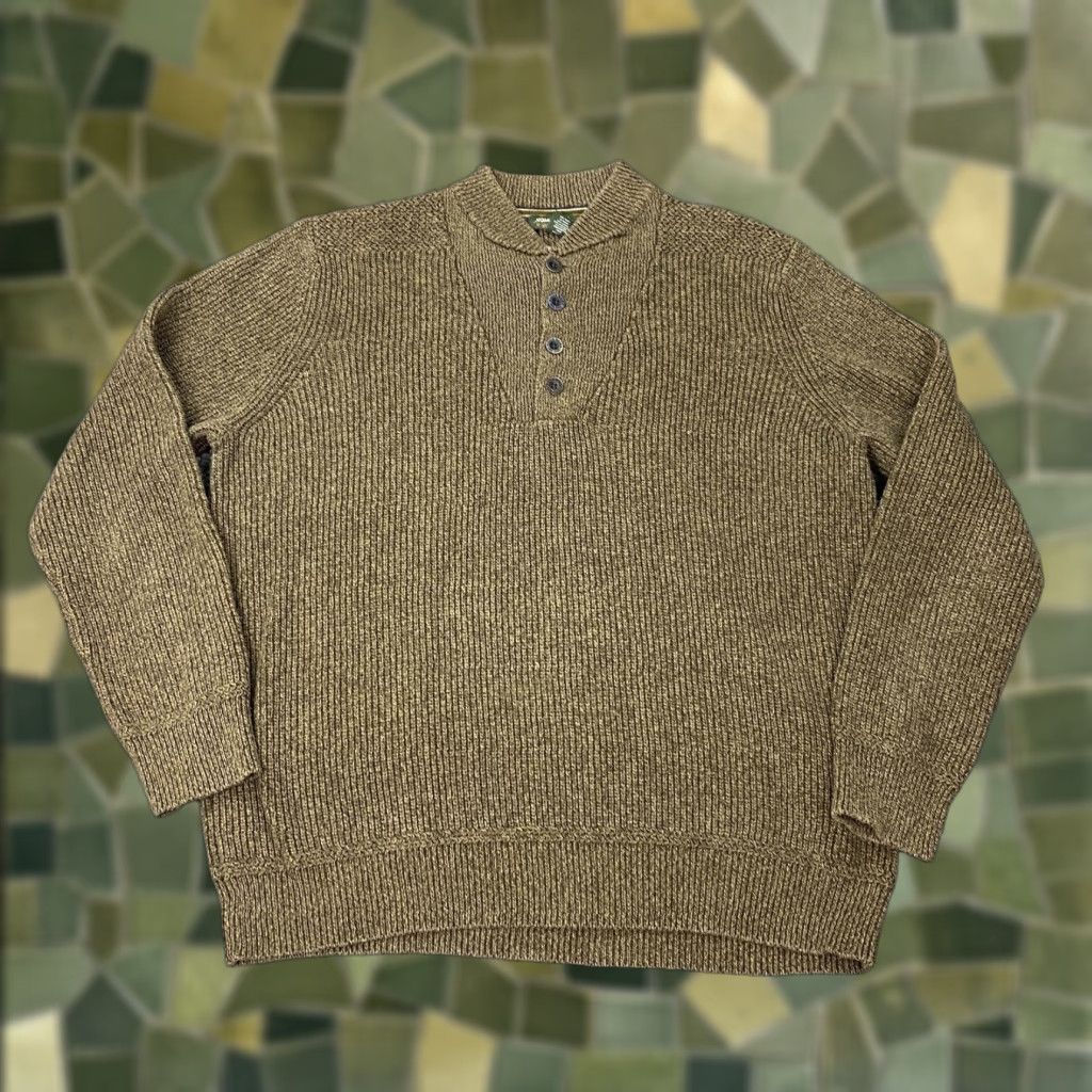 Eddie Bauer EDDIE BAUER Sweater Henley XLT Brown Knit Pullover Big & Tall Mens Size US XL / EU 56 / 4 - 1 Thumbnail
