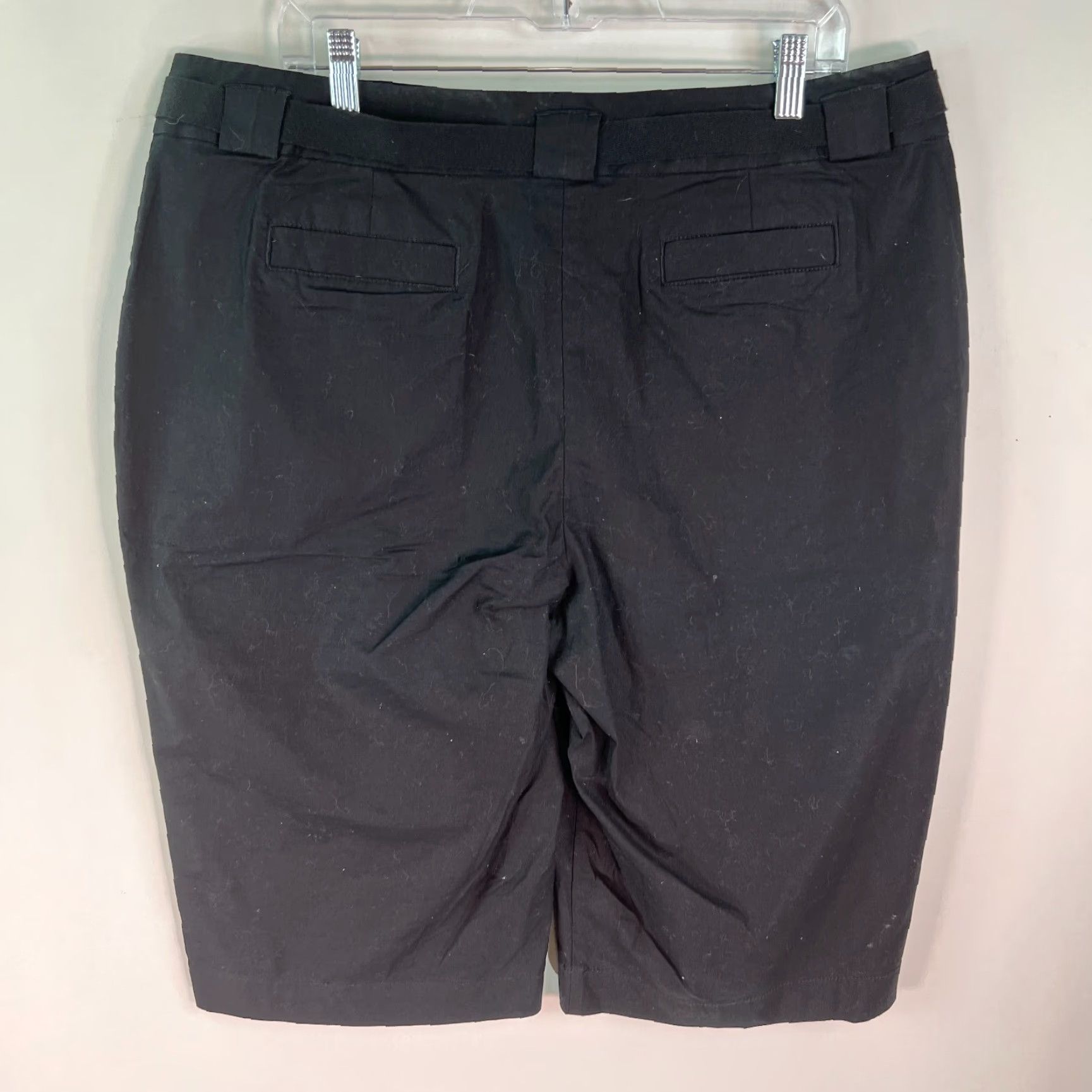 Vintage VINTAGE? No — Relativity Women’s Shorts Chino Flat Front Black 18 Casual Pocket Slash 14in Inseam Regular Rise 11in Belted 38in Waist Size 38" / US 16 / IT 52 - 2 Thumbnail