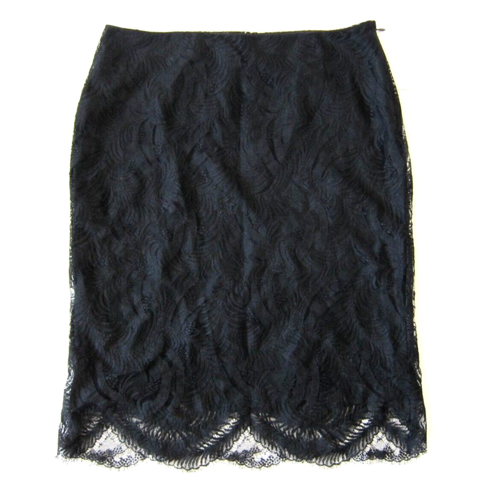 Club Monaco Club Monaco Black Floral Lace Straight Pencil Skirt Women 10 Size 32" / US 10 / IT 46 - 2 Thumbnail
