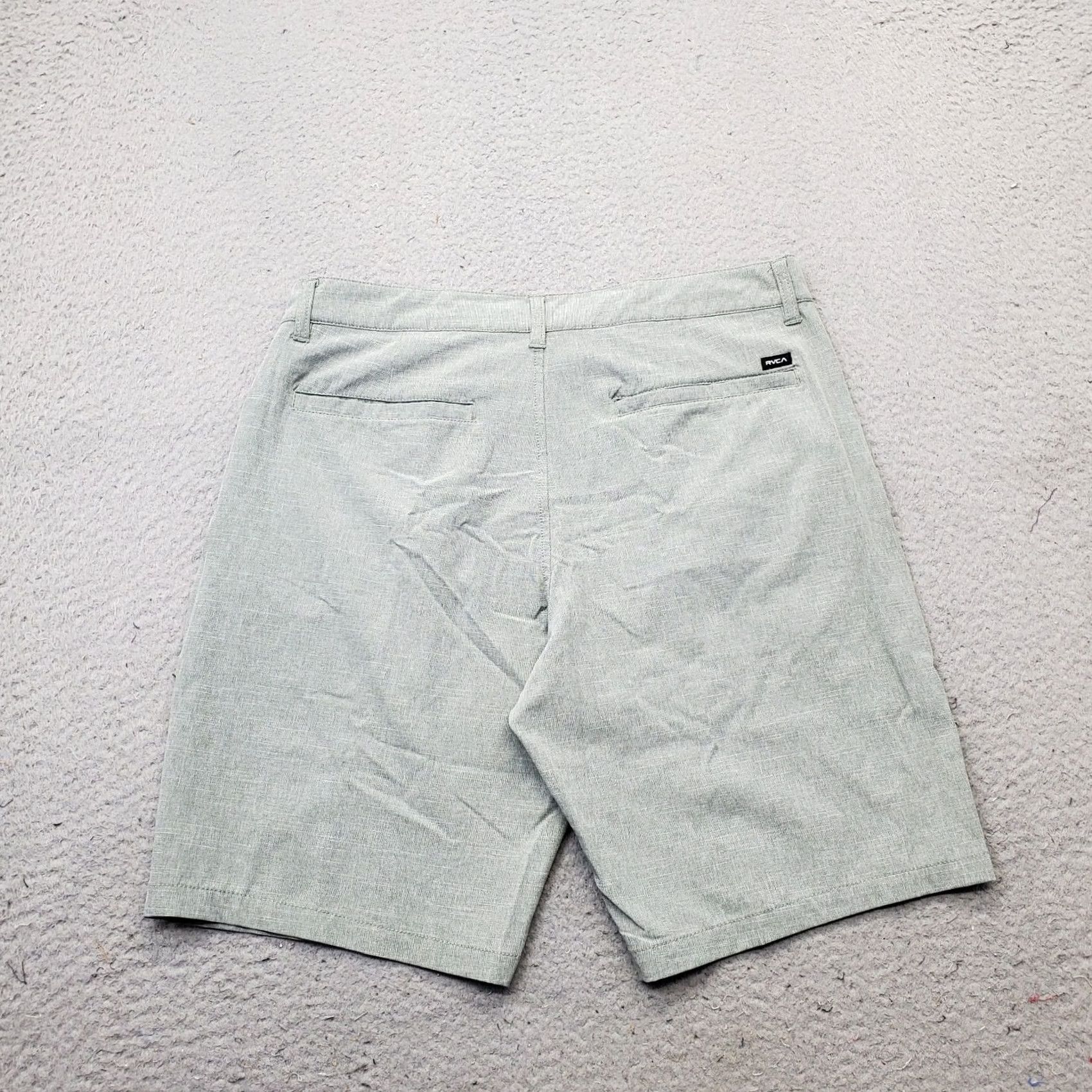 RVCA RVCA Mens 33 Green Dual Purpose Trunk Shorts Classic Fit Slash Pocket Velcro Tab Shirt? Size US 33 - 2 Thumbnail