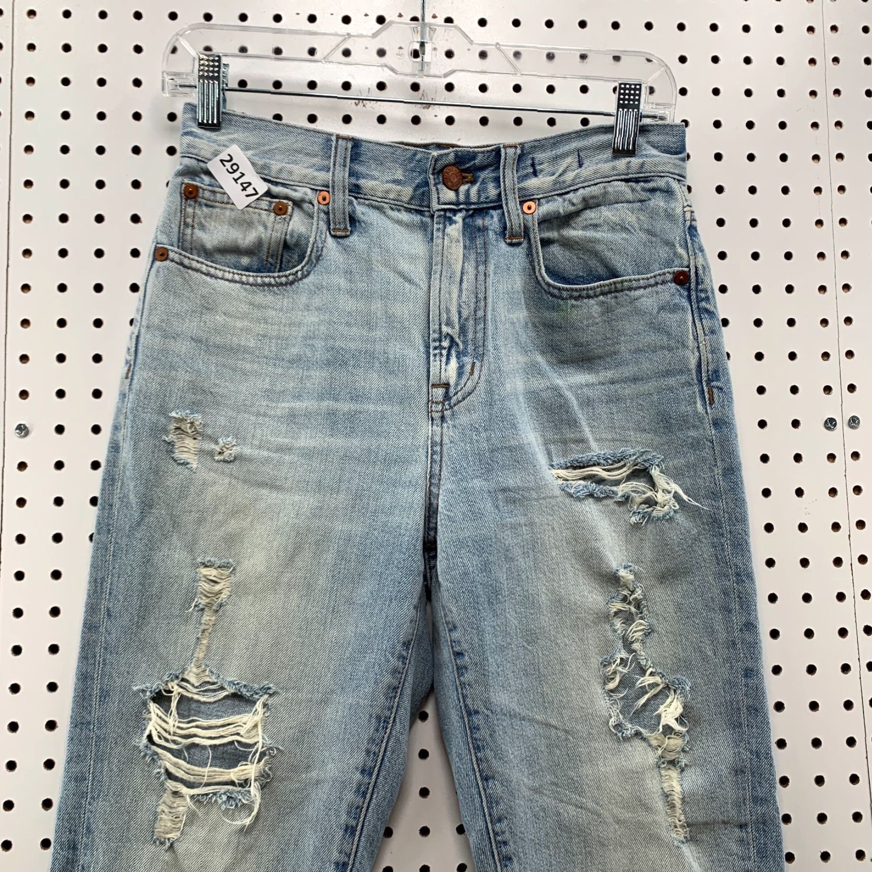 Madewell VINTAGE Madewell Perfect Vintage Jean Denim Womens Size 25 Distressed 27x26.5 Size 42" / US 20 - 7 Thumbnail