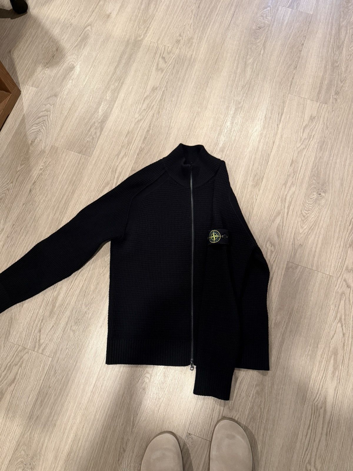 Stone Island Ghost Waffle-Knit Virgin Wool Zip-Up Cardigan Size US M / EU 48-50 / 2 - 3 Thumbnail