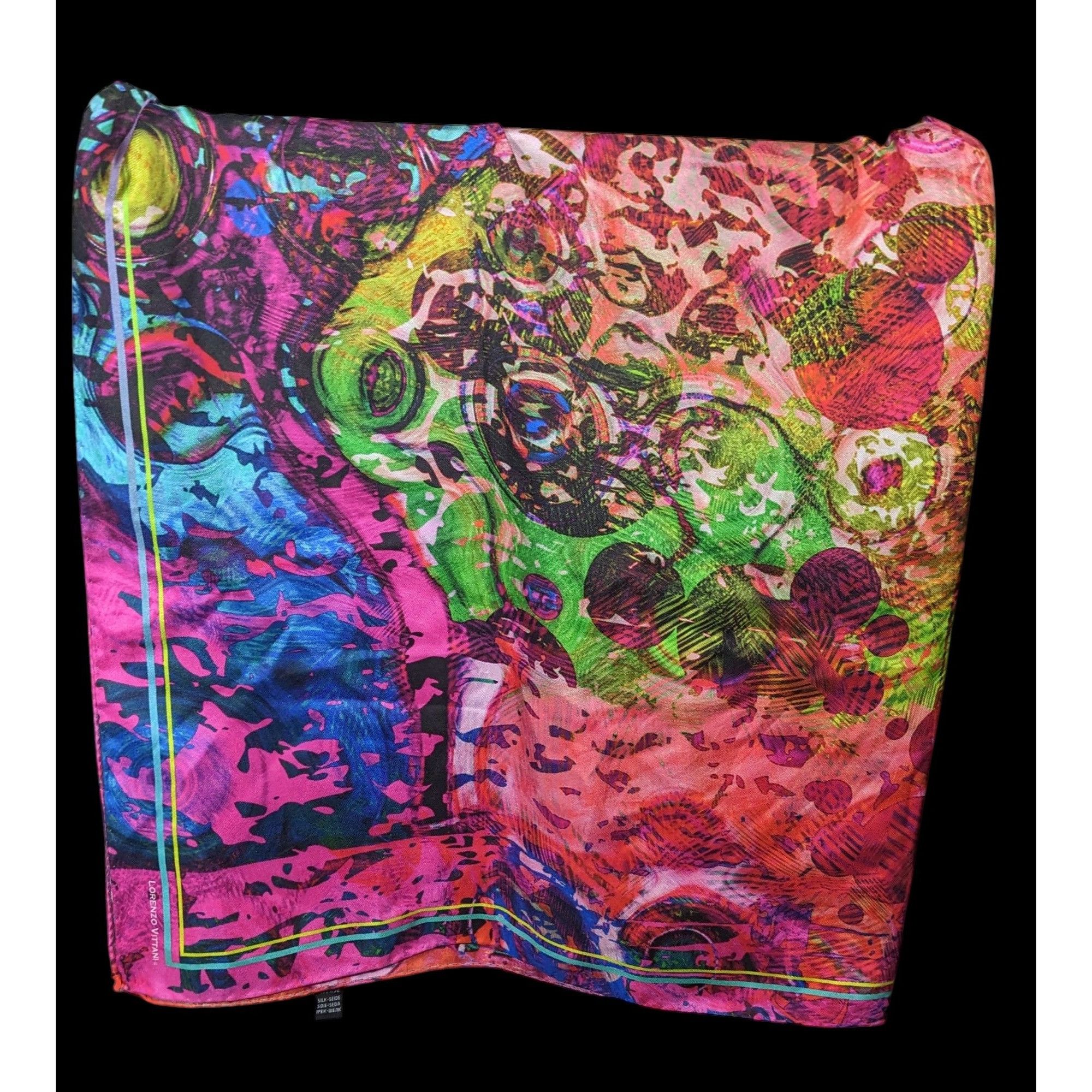 Other Lorenzo Vittani Bright Rainbow Abstract Square Scarf Size ONE SIZE - 2 Thumbnail