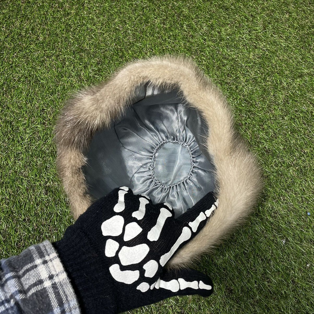 Vintage Vintage Y2K Fuzzy Mohair Beanie Skeleton Hand Graphic Alt OS Size ONE SIZE - 2 Thumbnail