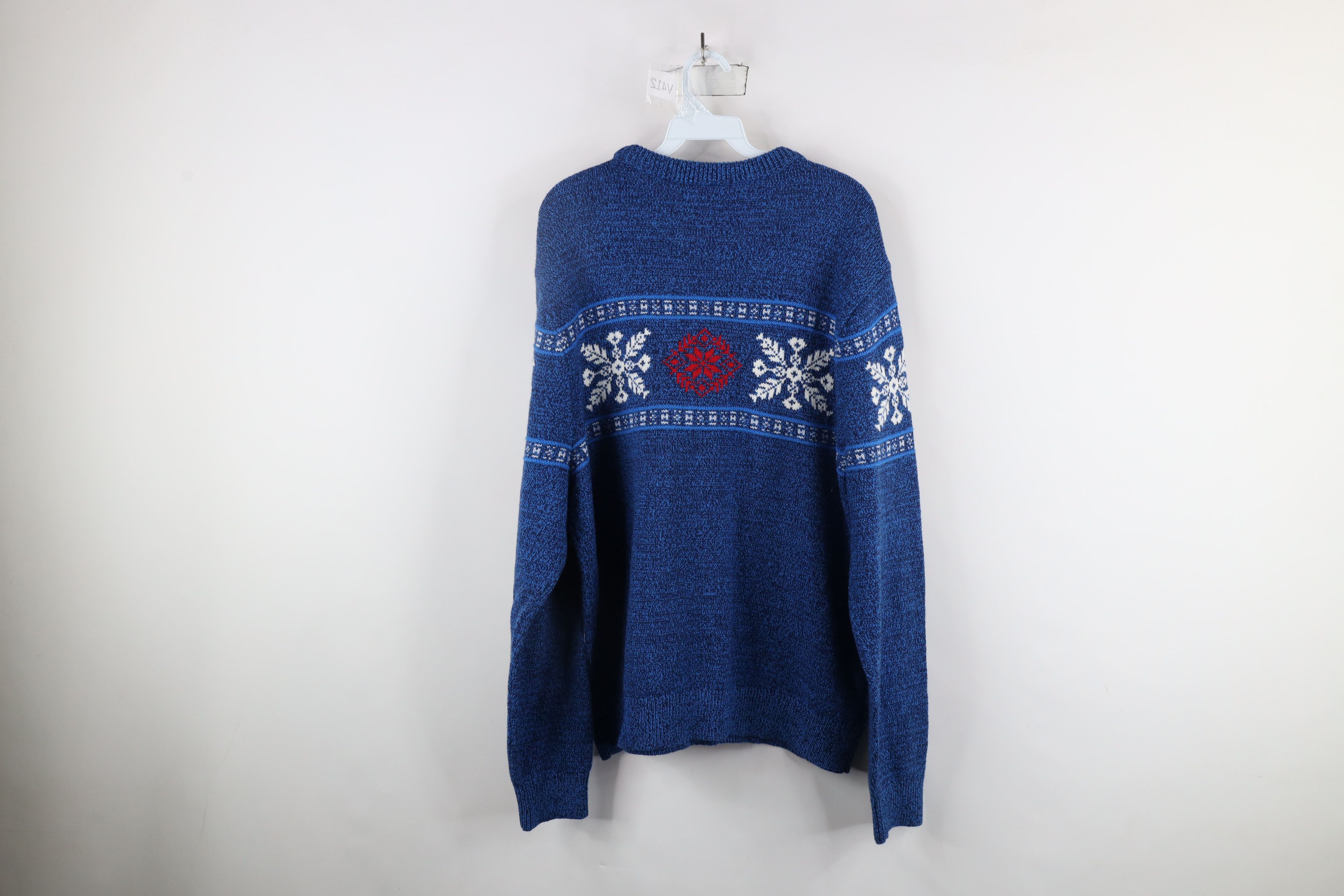 Lands' End × Vintage Vintage Lands End Fair Isle Snowflake Knit Crewneck Sweater Size US L / EU 52-54 / 3 - 8 Thumbnail