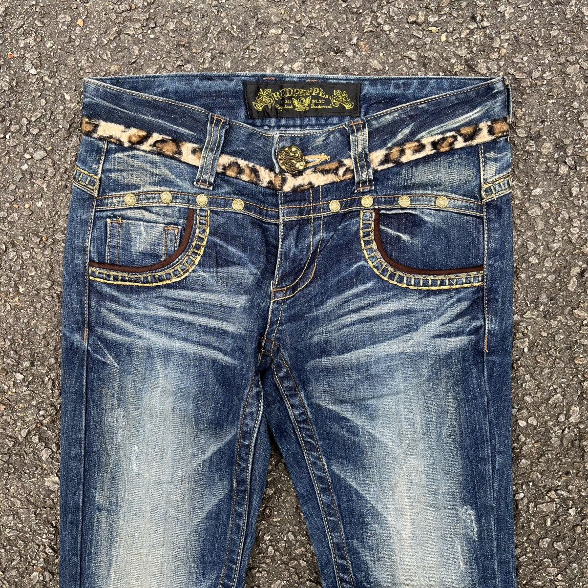 Hysteric Glamour Japanese Red Pepper Jeans Studded Leopard Fax Fur Denim Size 26" / US 2 / IT 38 - 4 Thumbnail