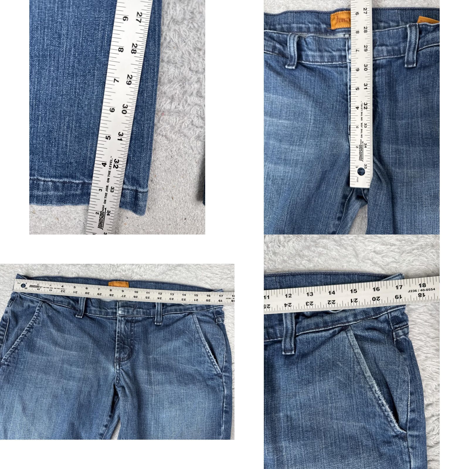Denime James Jeans Womens Bootcut Jeans 32 Blue Medium Wash Mid Rise Stretch Denim 32x34 Size 24" / US 00 / IT 34 - 8 Thumbnail