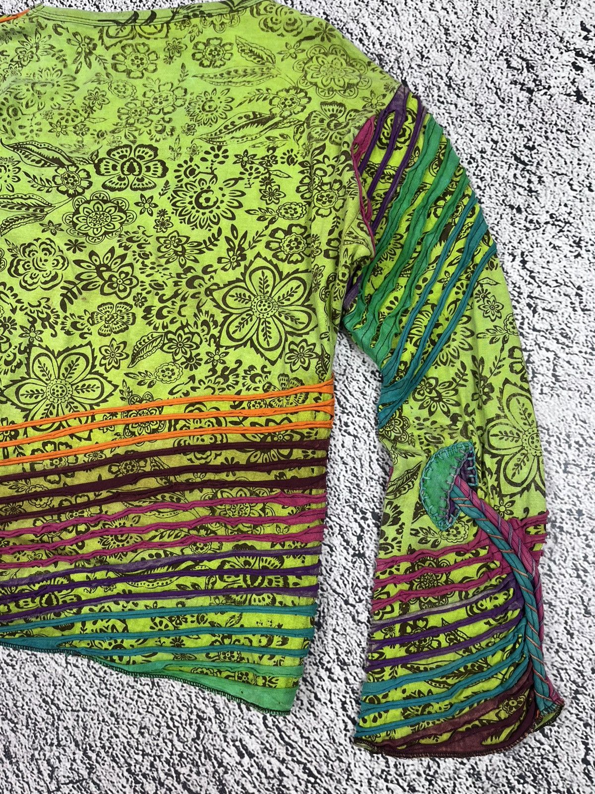 Japanese Brand Vintage Bares Mushroom Acid Green Hippie Top Size M / US 6-8 / IT 42-44 - 10 Thumbnail