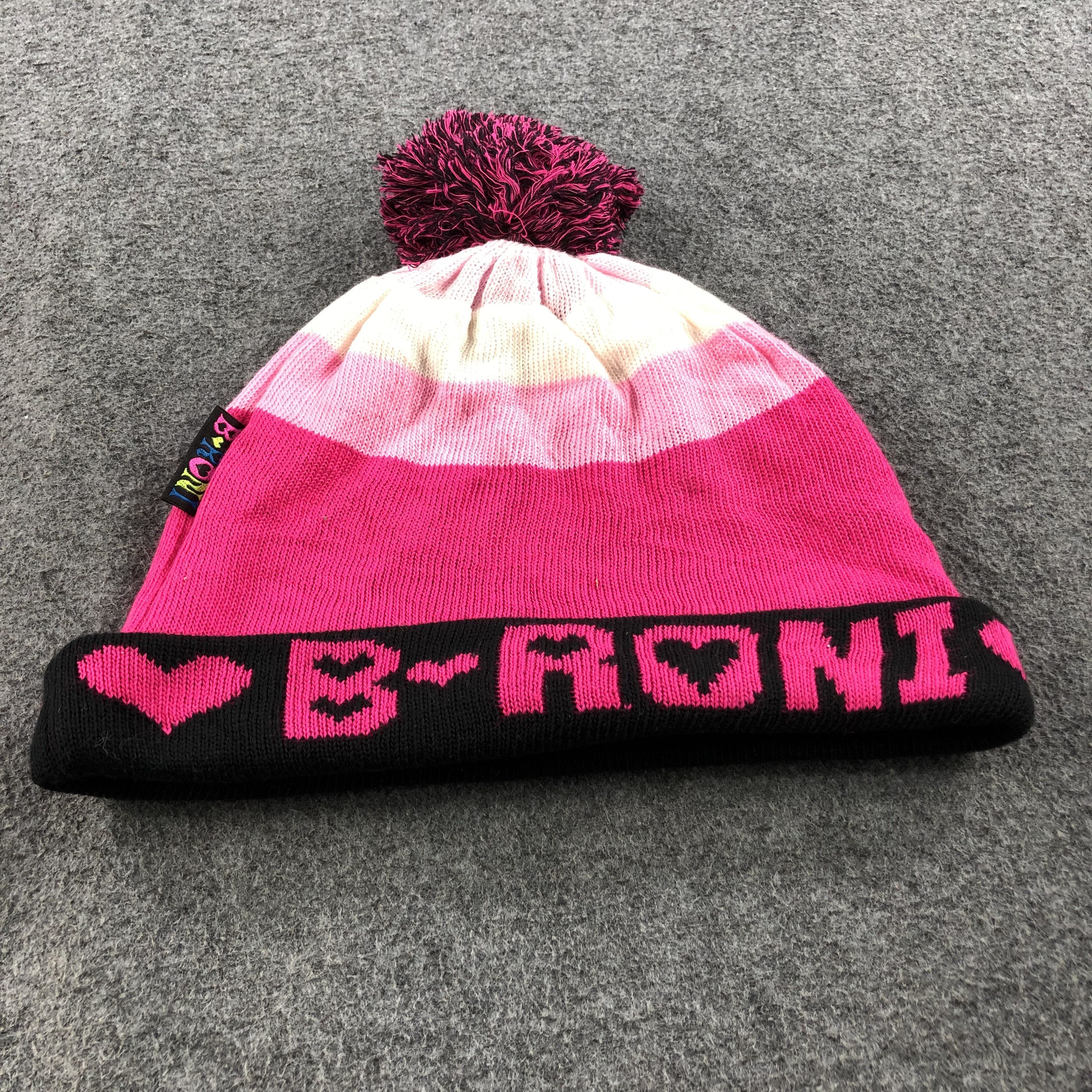 Japanese Brand Unknown Bronz Roni Pink Bobble Beanie Snowcap Snow Hat B314 Size ONE SIZE - 4 Thumbnail