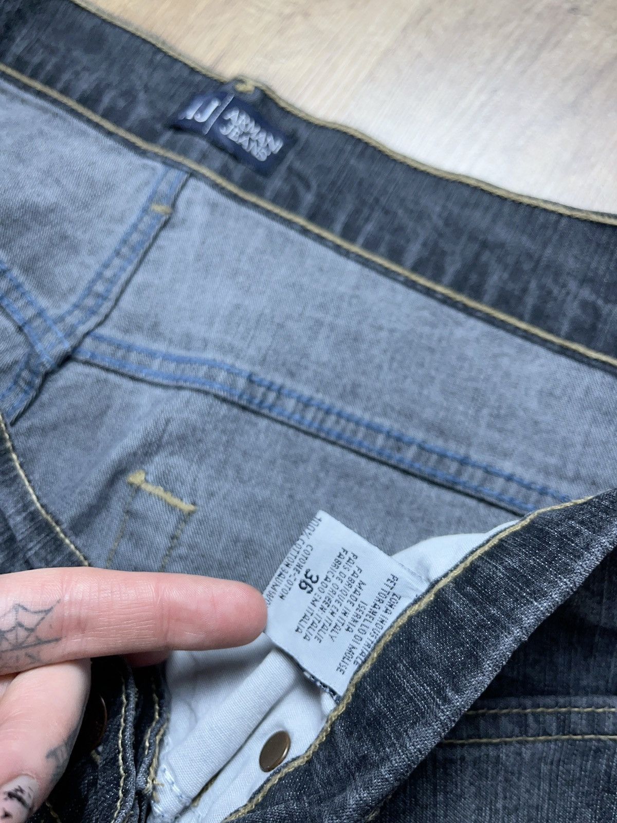 Armani × Vintage ➕vintage y2k avant garde sick wash Armani loose fit jeans Size US 38 / EU 54 - 4 Thumbnail