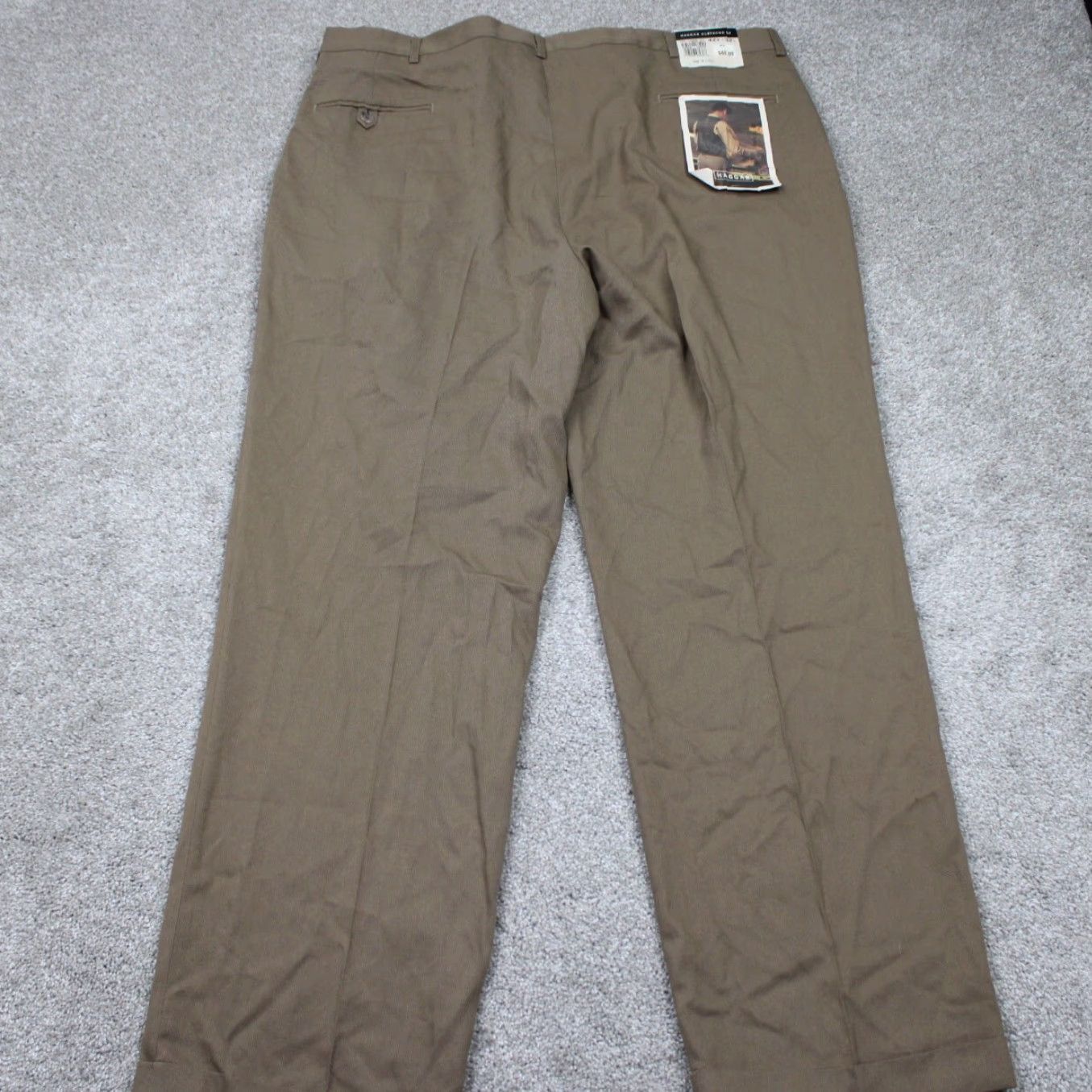 Haggar Haggar Dress Pants Mens 42x32 Beige NWT Pleated Cuffed Dacron Poly/Viscose Rayon Dress Pants City Preppy 42 Mens Size US 42 / EU 58 - 5 Thumbnail