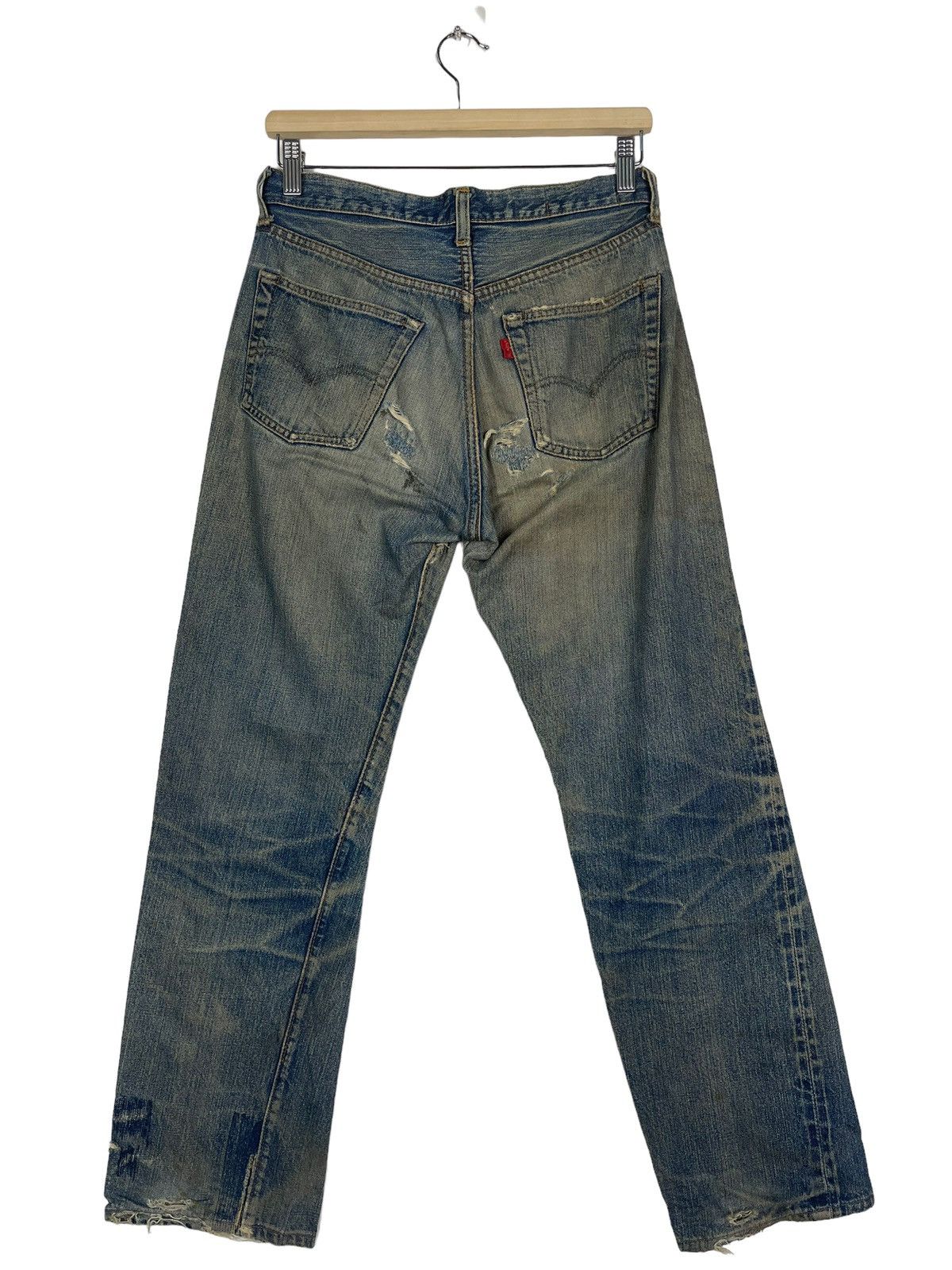 Levi's 80s Levis Selvedge Ripped Denim Jean Buttonfly Snap Button 6 Size US 29 - 12 Thumbnail
