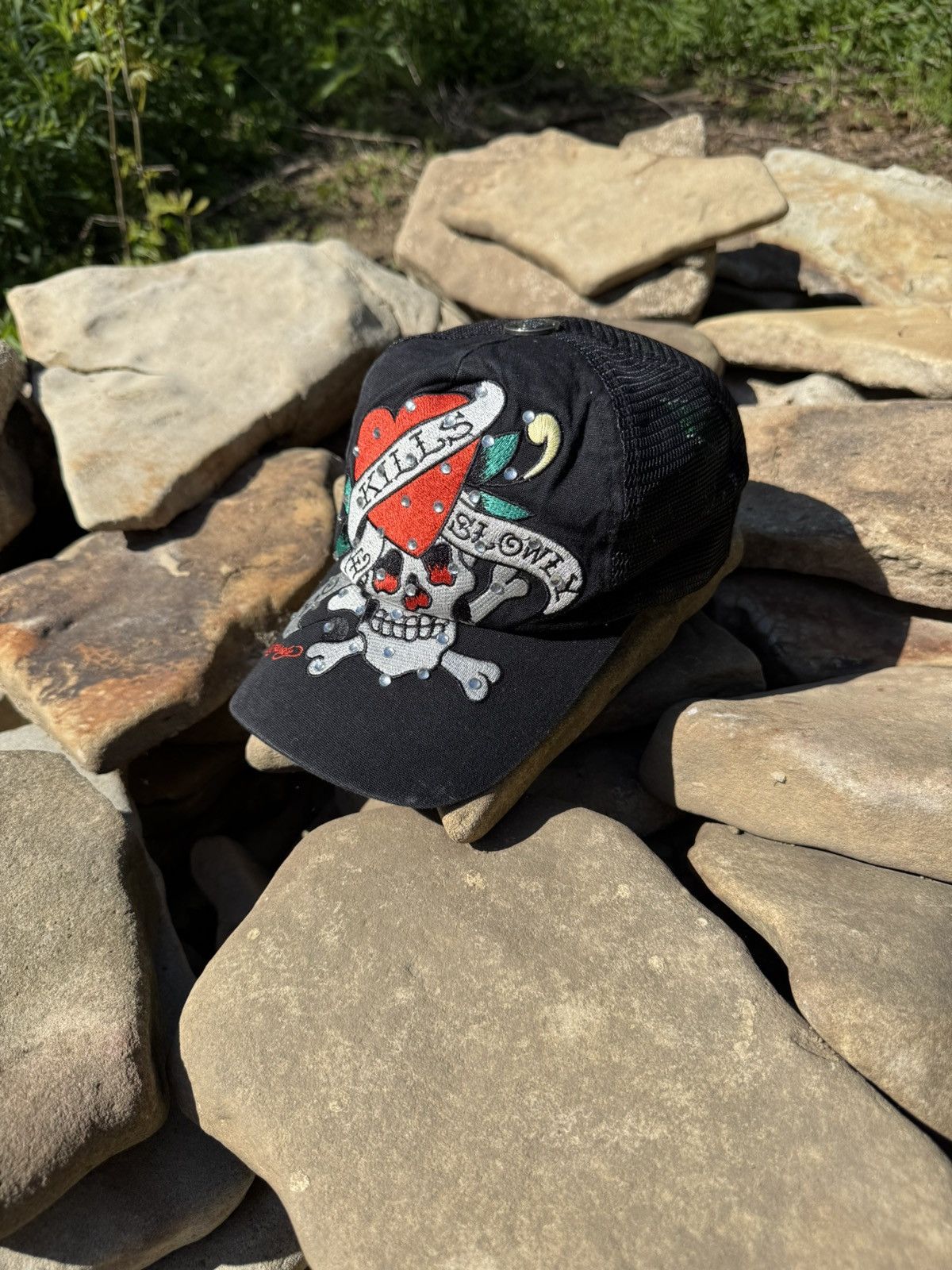 Ed Hardy Vintage Ed Hardy Disrtessed Y2k Hat Size ONE SIZE - 4 Thumbnail
