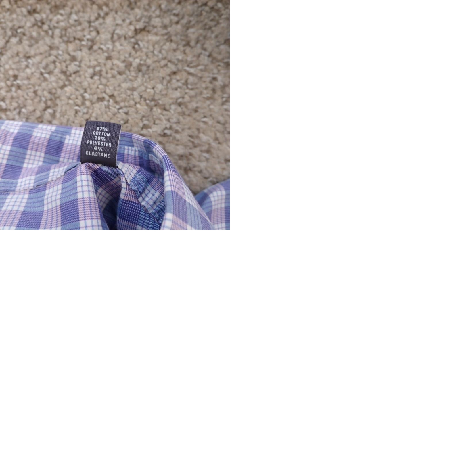 Van Heusen VAN HEUSEN Shirt Mens Large Purple Plaid Long Sleeve Button-Up Stretch Size US L / EU 52-54 / 3 - 9 Thumbnail
