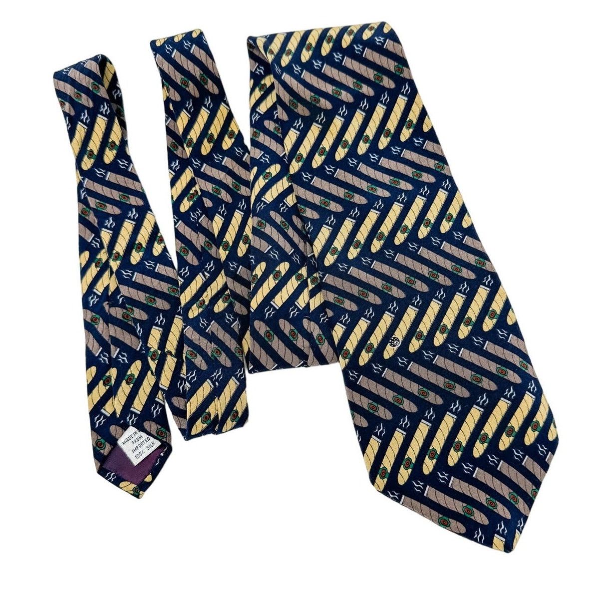 Vicky Davis × Vintage Vicky Davis "Light Up" cigar vintage 100% silk tie 4" w Size ONE SIZE - 3 Thumbnail