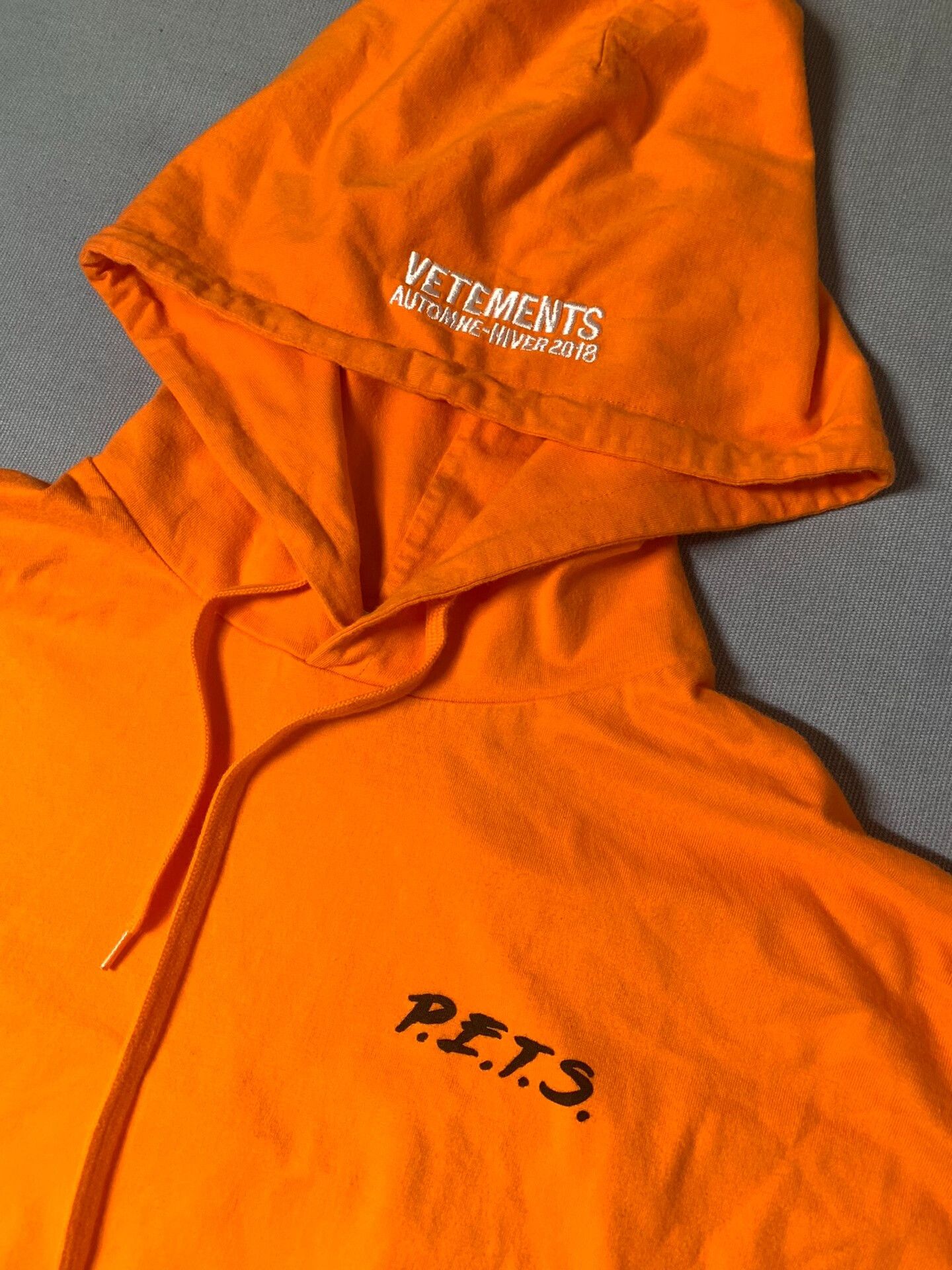 Vetements P.E.T.S 18SS Orange Hoodie