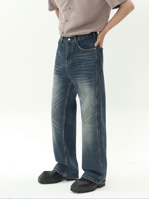 Japanese Brand × Jean American retro loose wide-leg versatile distressed jeans Size US 32 / EU 48 - 3 Thumbnail