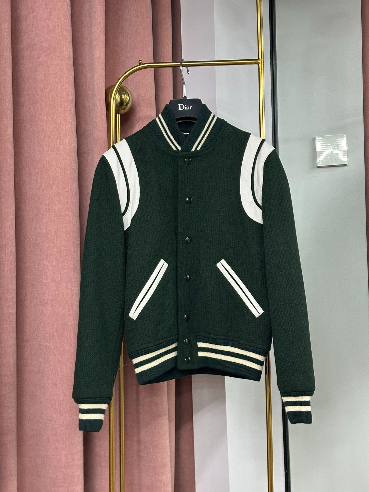 Saint Laurent Paris Saint Laurent YSL Green Baseball Jacket Size XS / US 0-2 / IT 36-38 - 1 Thumbnail