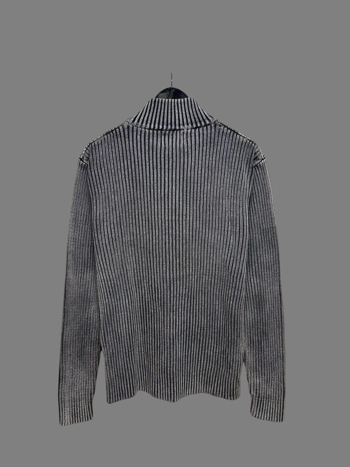 KMRii Distressed GOA Ribbed Gray Zip Sweater Military Y2K Style Size US XL / EU 56 / 4 - 9 Thumbnail