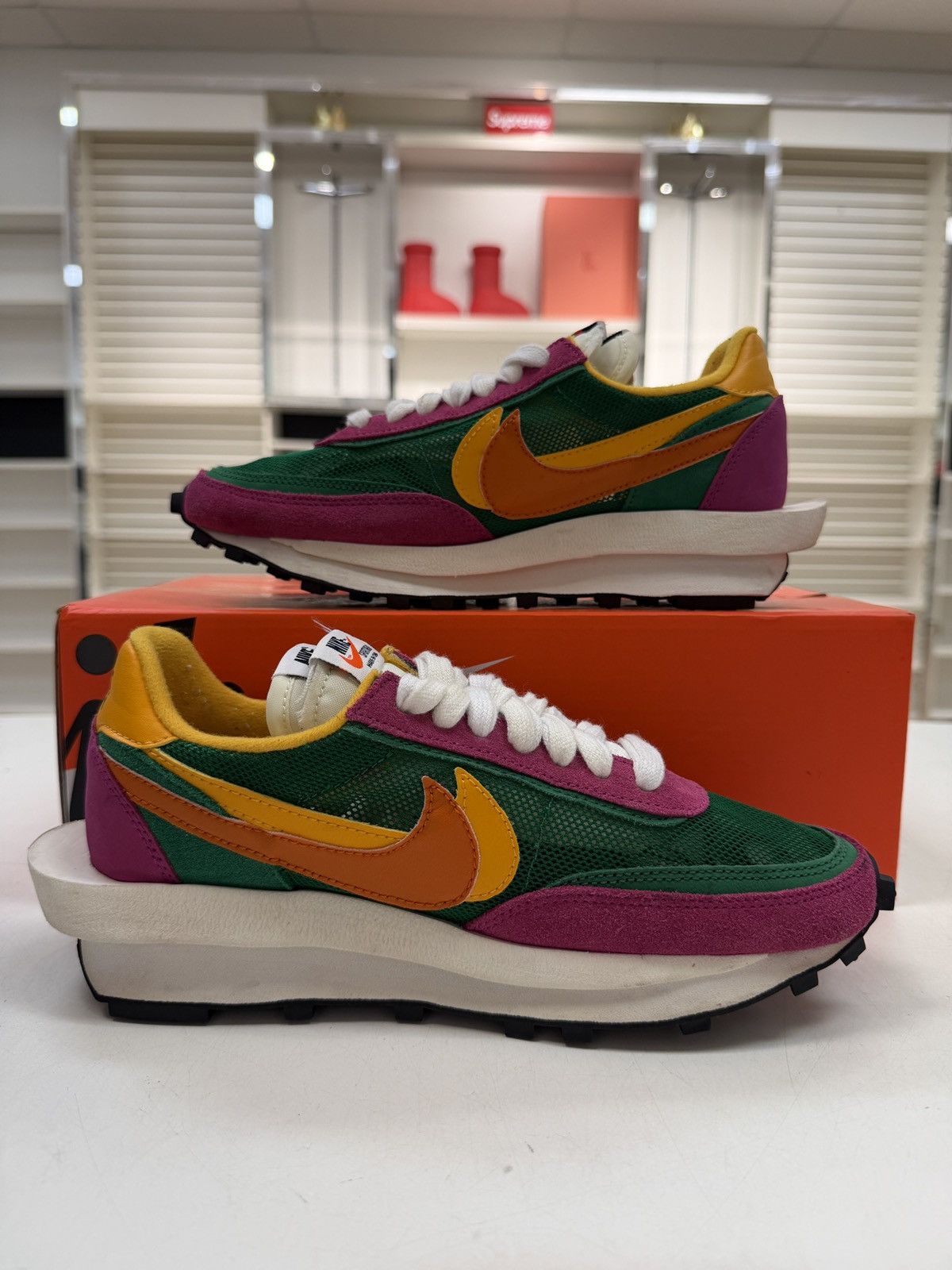 Nike sacai x Nike LDWaffle 'Pine Green' - LIGHTLY WORN WITH BOX Size US 6 / EU 39 - 2 Thumbnail