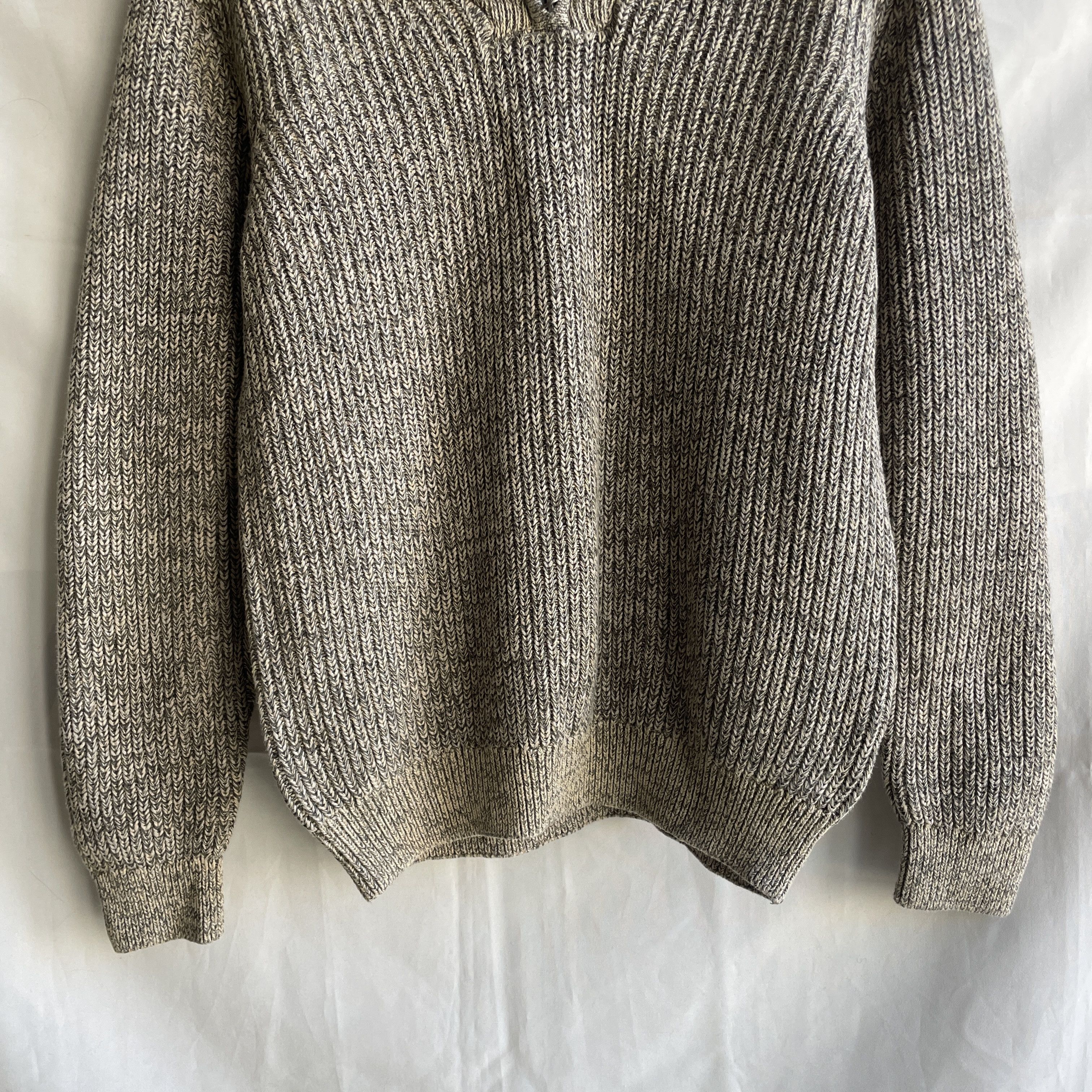 Folk Folk 1/4 Zip Cotton Rib Knit Beige/Gray Sweater Size 2 Size US S / EU 44-46 / 1 - 4 Thumbnail