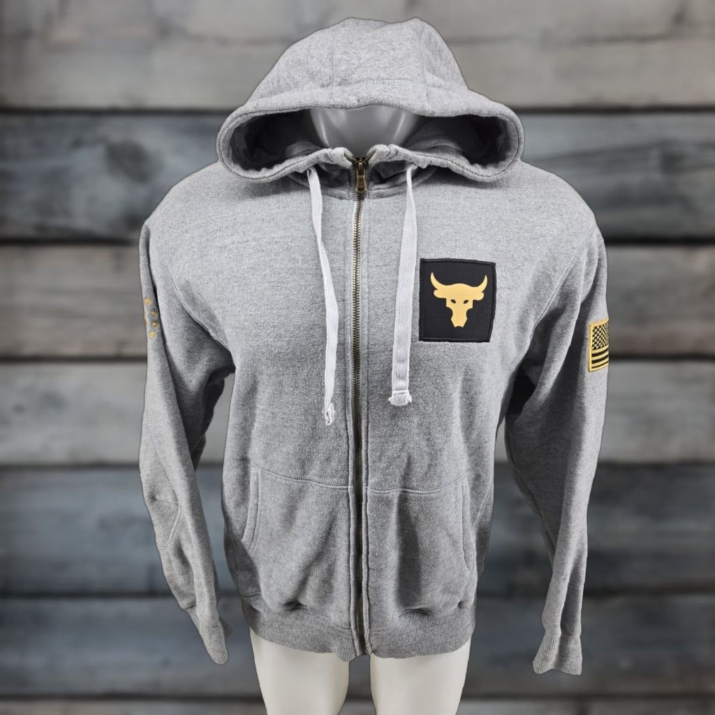 Under Armour VINTAGE Under Armour Project Rock Gray Full Zip Hoodie Men's Small Size US S / EU 44-46 / 1 - 1 Thumbnail