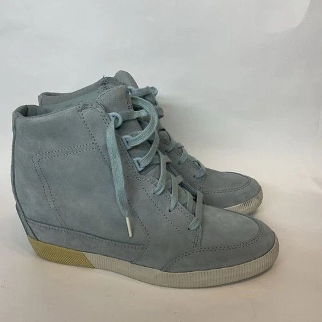 SOREL Sorel Out N About Blue Suede Lace Up Wedge Booties Women 10 Size US 10 / IT 40 - 1 Thumbnail