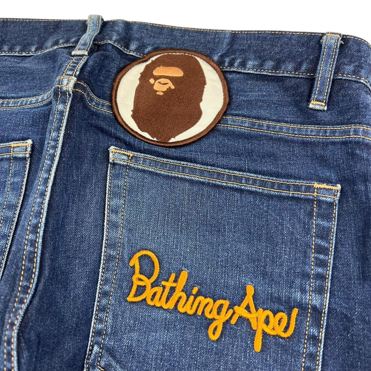 Bape Vintage Bape Embroidered Jeans - Waist: 33” Size US 33 - 4 Thumbnail