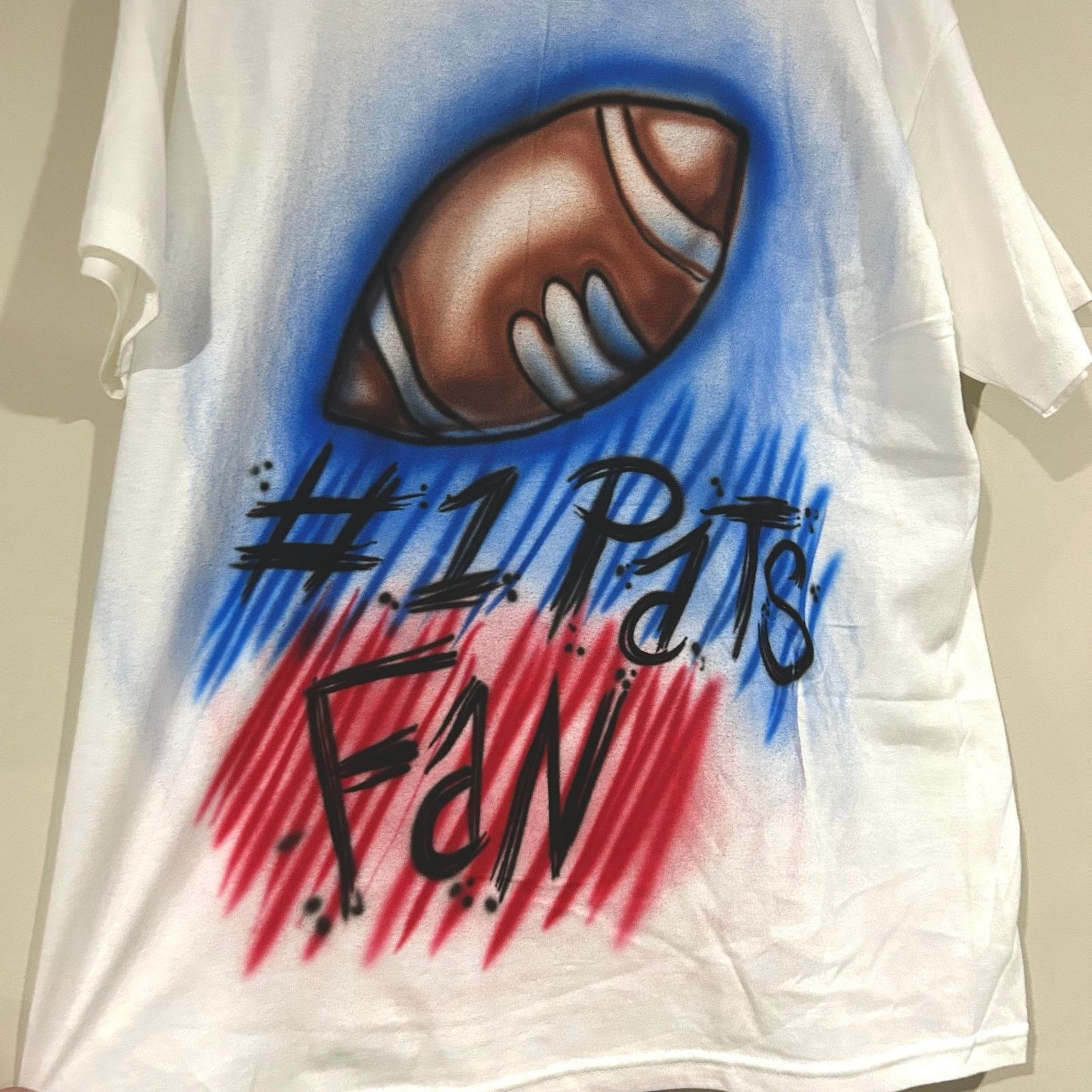 Jerzees Number 1 Pats Fan Airbrush Tee Shirt Size US XL / EU 56 / 4 - 2 Thumbnail