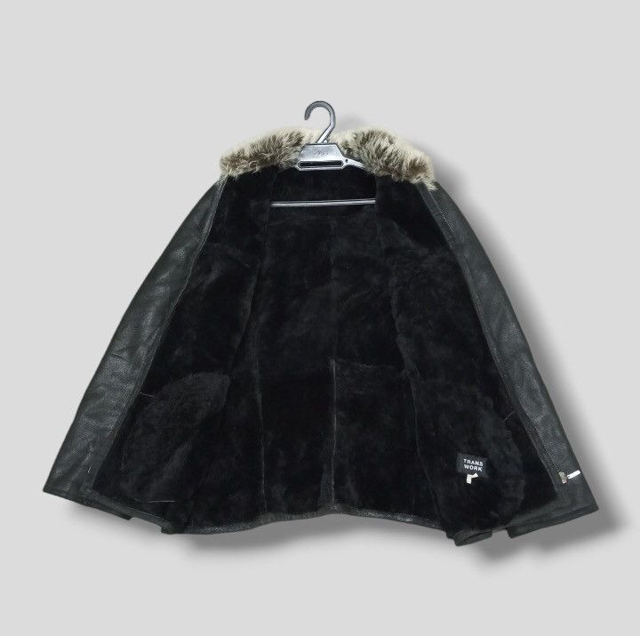 Japanese Brand Binding Offer 🔴 A02 Trans Work Sheep Skin Leather Jacket Size M / US 6-8 / IT 42-44 - 3 Thumbnail