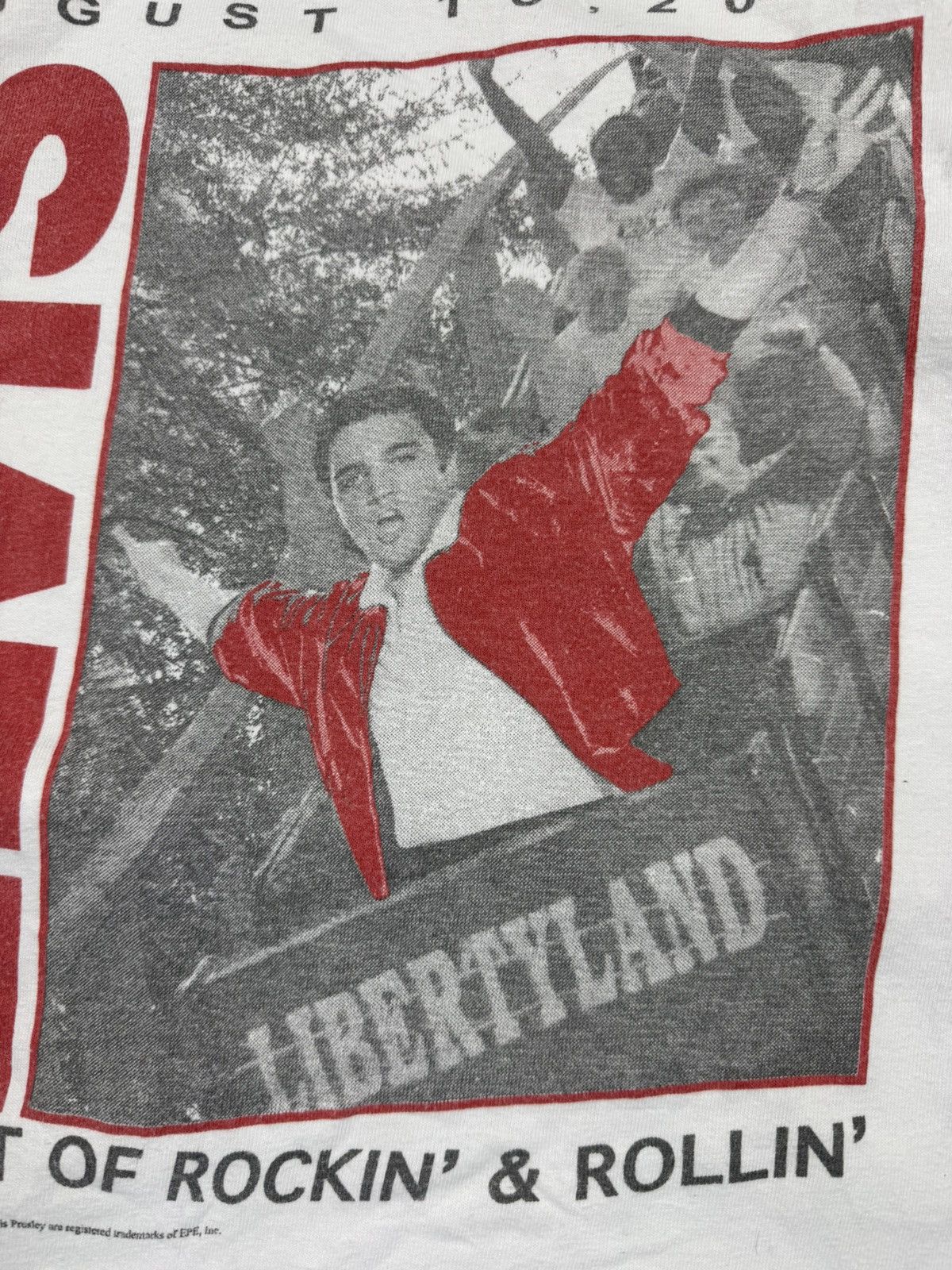 Band Tees × Vintage Vintage 2002 Elvis Presley libertyland graphic band tee Size US M / EU 48-50 / 2 - 5 Thumbnail