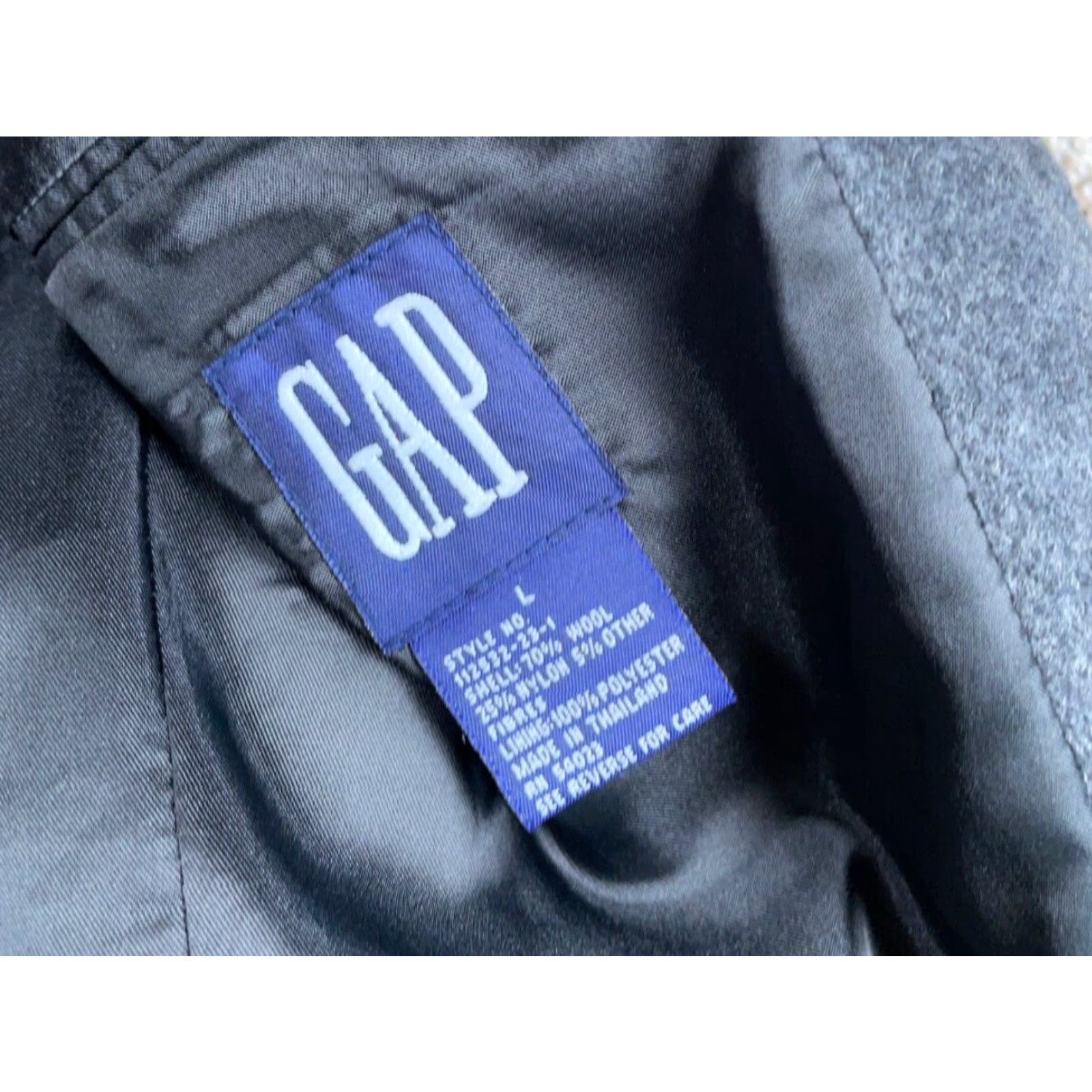 Gap GAP Blazer Jacket Three-Button Wool Dark Gray Men Large L Notch 2 Piece Classic Preppy Casual Vintage: No Size 42R - 4 Thumbnail