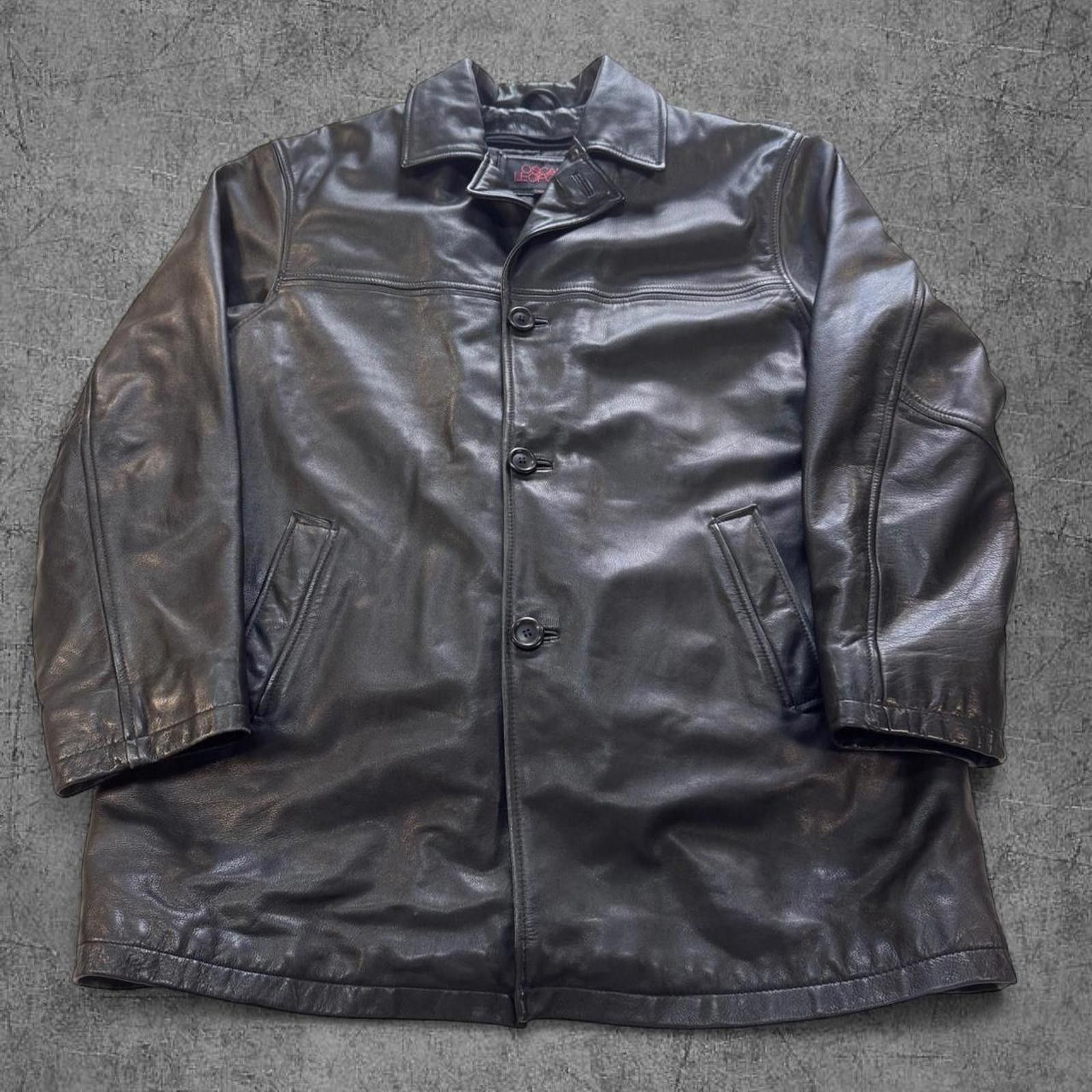 Leather Vintage Oscar Leopold 100% Leather Trench Coat Size US L / EU 52-54 / 3 - 2 Thumbnail