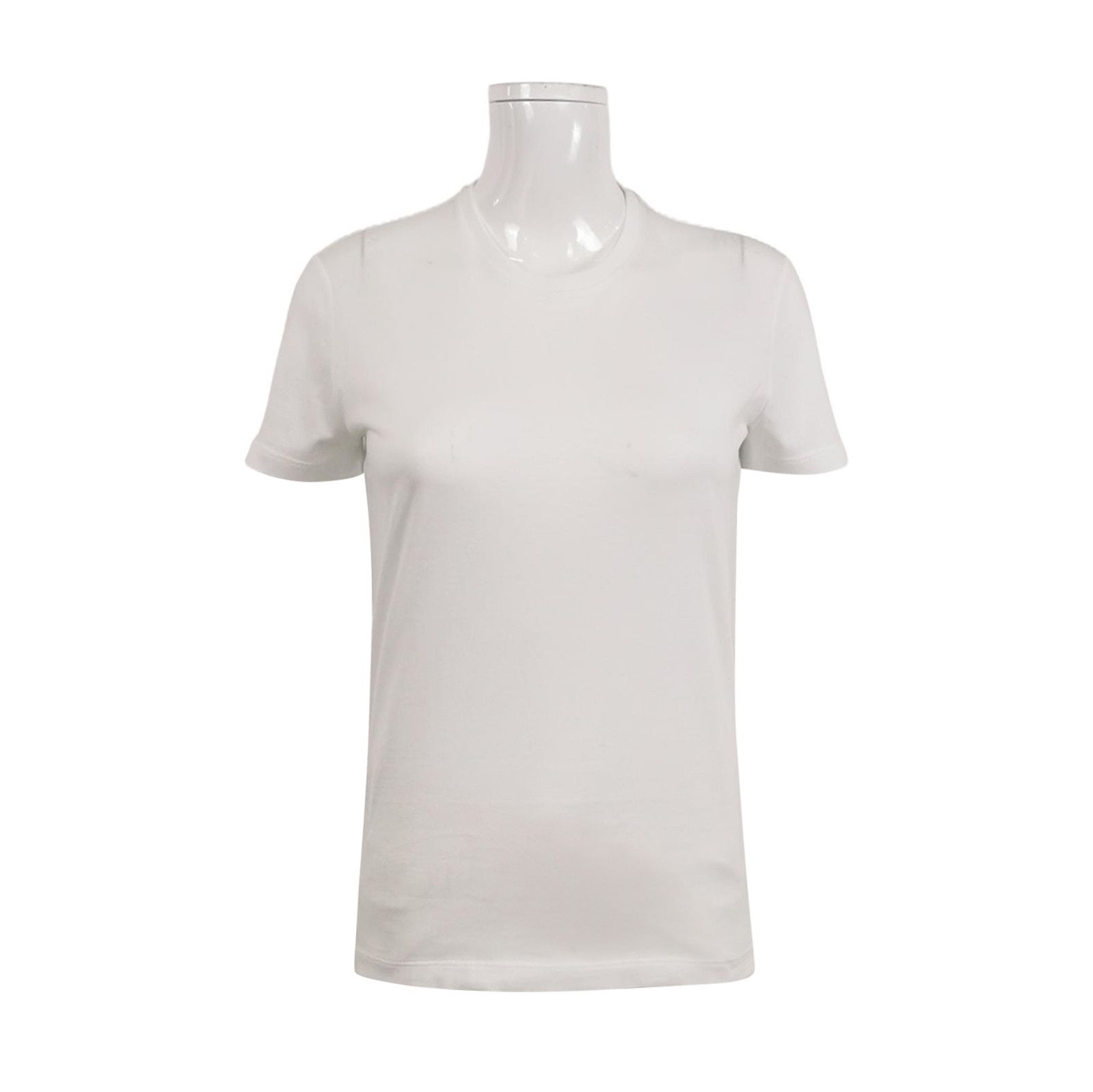Prada Prada Cotton Crew Neck T-Shirt in White 0089 Size S / US 4 / IT 40 - 1 Thumbnail