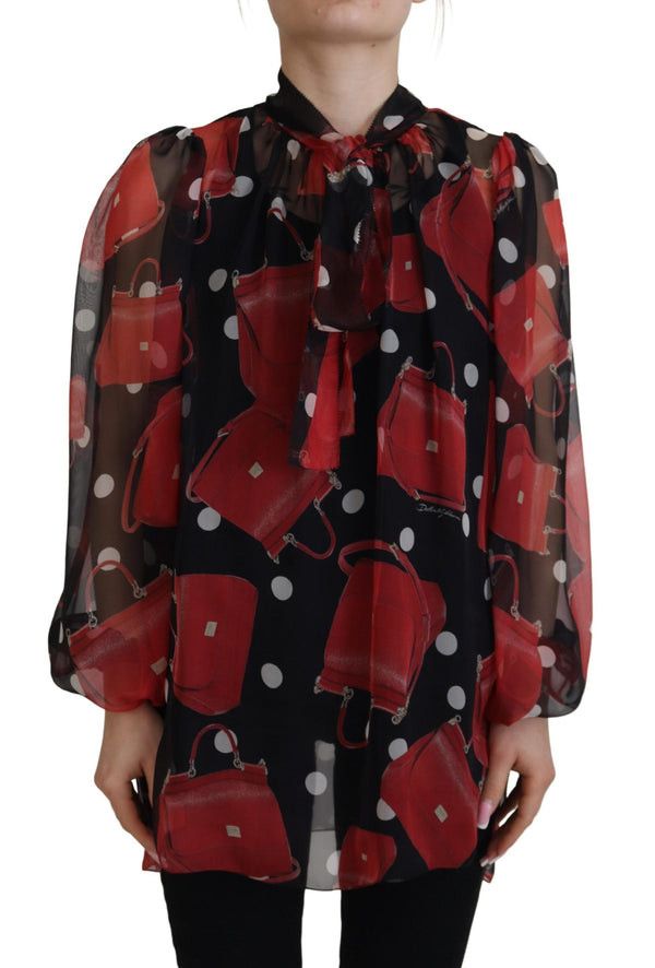 Dolce & Gabbana o1y0925 Silk Bow Blouse in Multicolor Size XS / US 0-2 / IT 36-38 - 1 Thumbnail