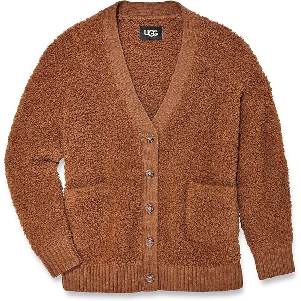Ugg NWT New $198 UGG Sherell CloudFluff Wool Blend Brown Cardig Size S / US 4 / IT 40 - 1 Thumbnail