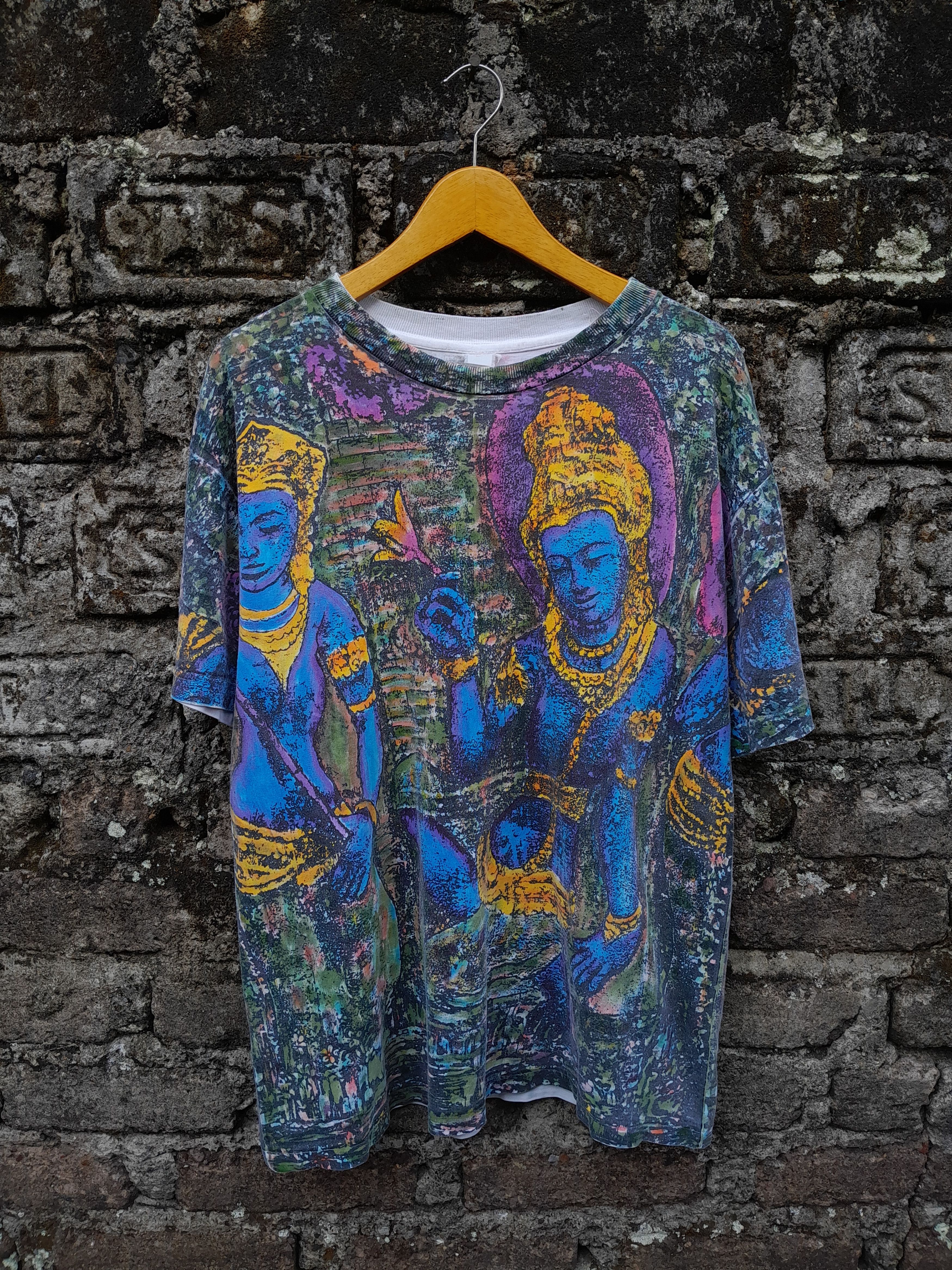 Vintage Very rare vintage 90s art all over print doble side t-shirt Size US L / EU 52-54 / 3 - 3 Thumbnail