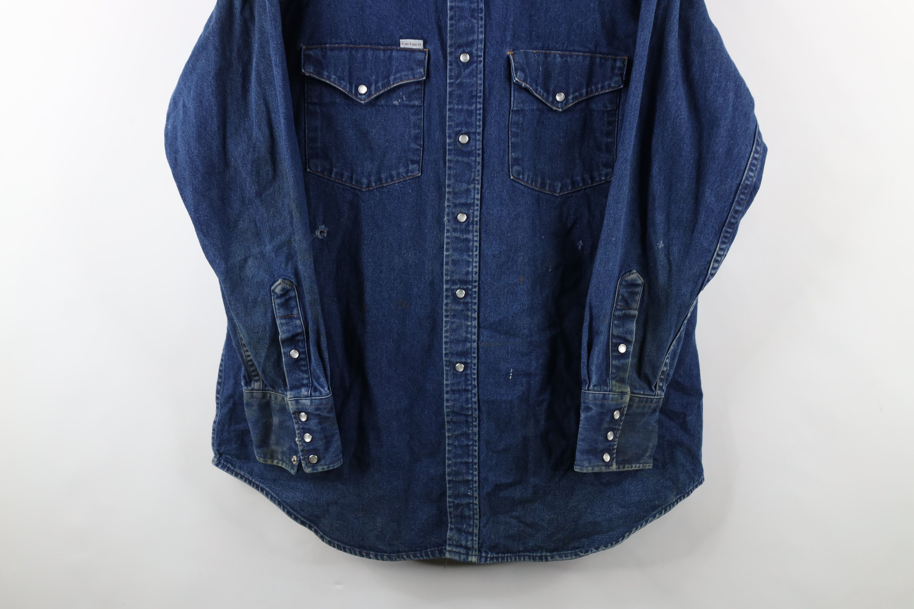 Carhartt × Vintage Vintage 90s Carhartt Western Cowboy Snap Button Shirt USA Size US XXL / EU 58 / 5 - 3 Thumbnail