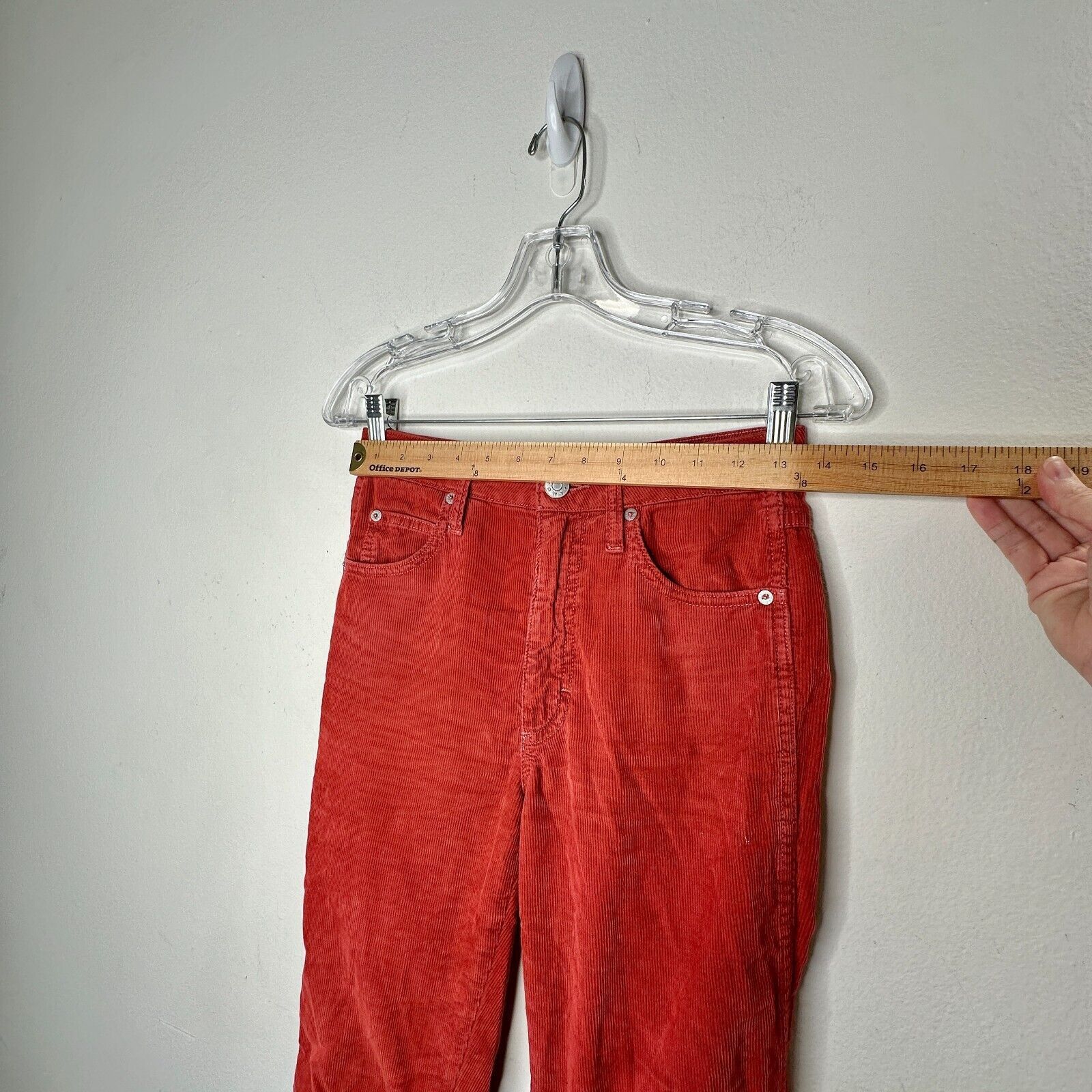 Other AMO The Chloe Rust Corduroy Straight Leg Crop Pant 26 Size 26" / US 2 / IT 38 - 10 Thumbnail