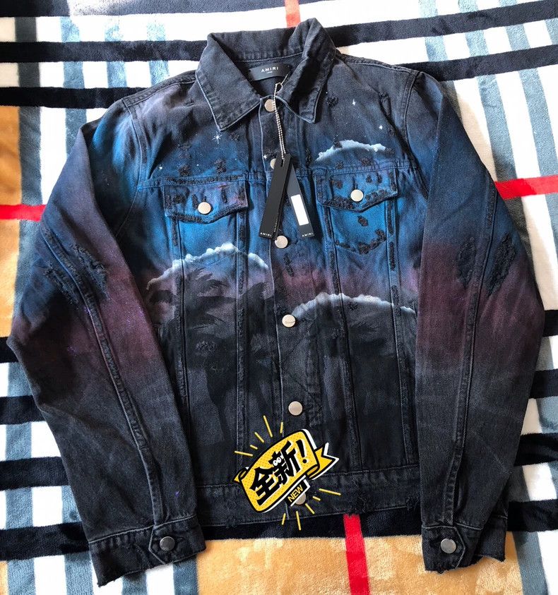 Amiri Amiri Night Wolf Starry Sky Destruction Jacket Size US L / EU 52-54 / 3 - 2 Thumbnail