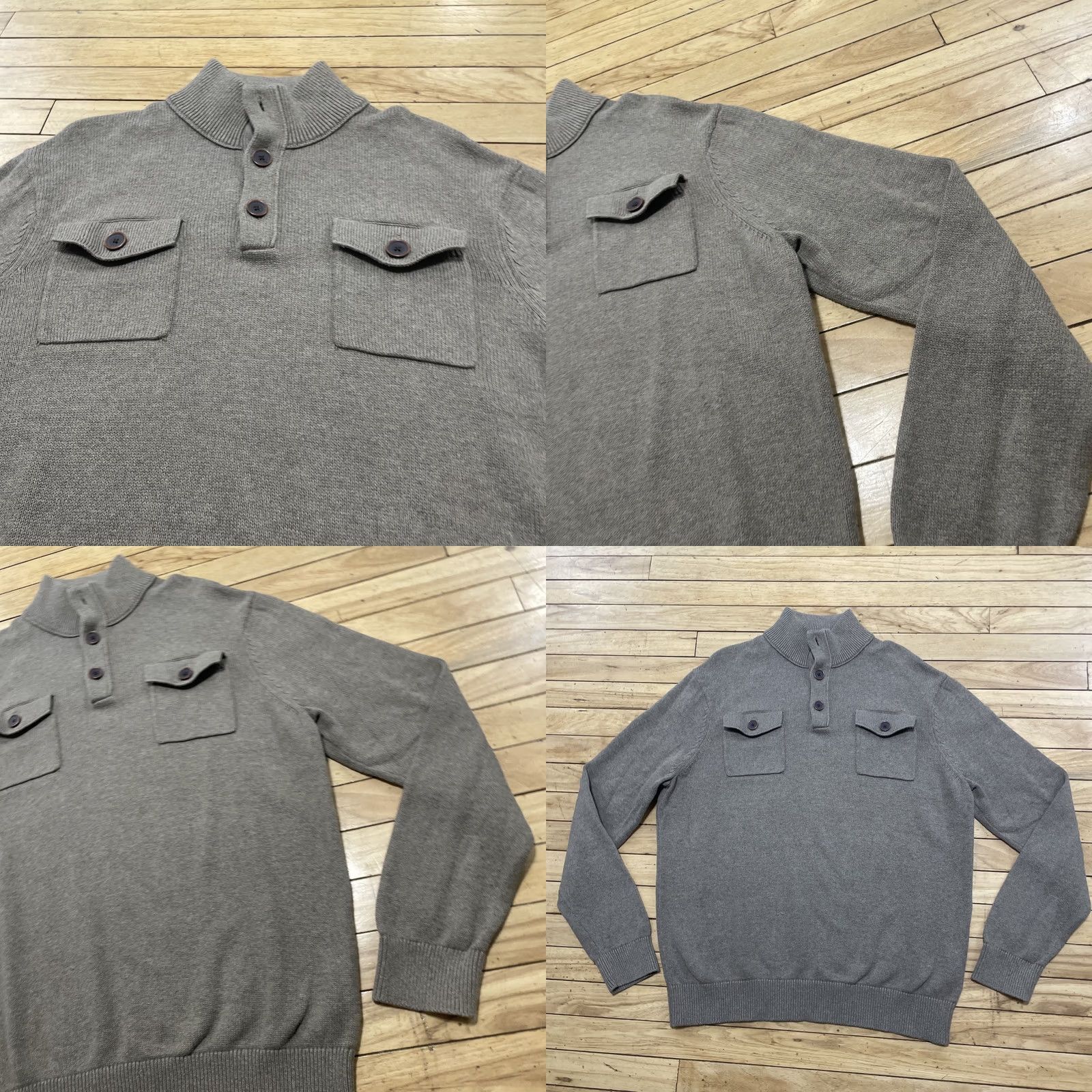 Banana Republic Banana Republic Sweater Men XL Military Henley Gray Brown Chunky-Knit Pullover Shirt Casual Size US XL / EU 56 / 4 - 10 Thumbnail