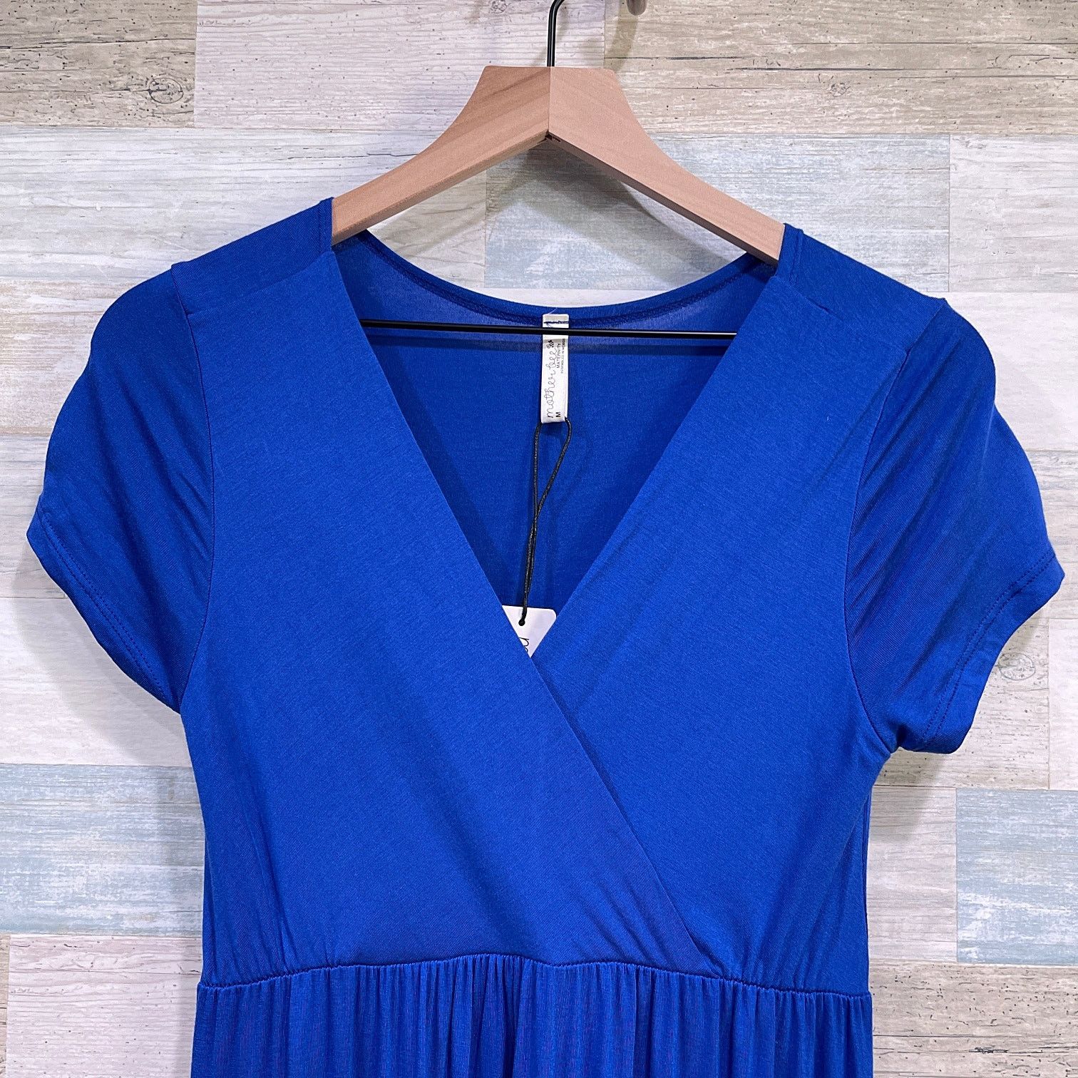 Other MOTHER BEE Empire Wrap Maternity Dress Blue Womens Medium Size M / US 6-8 / IT 42-44 - 2 Thumbnail