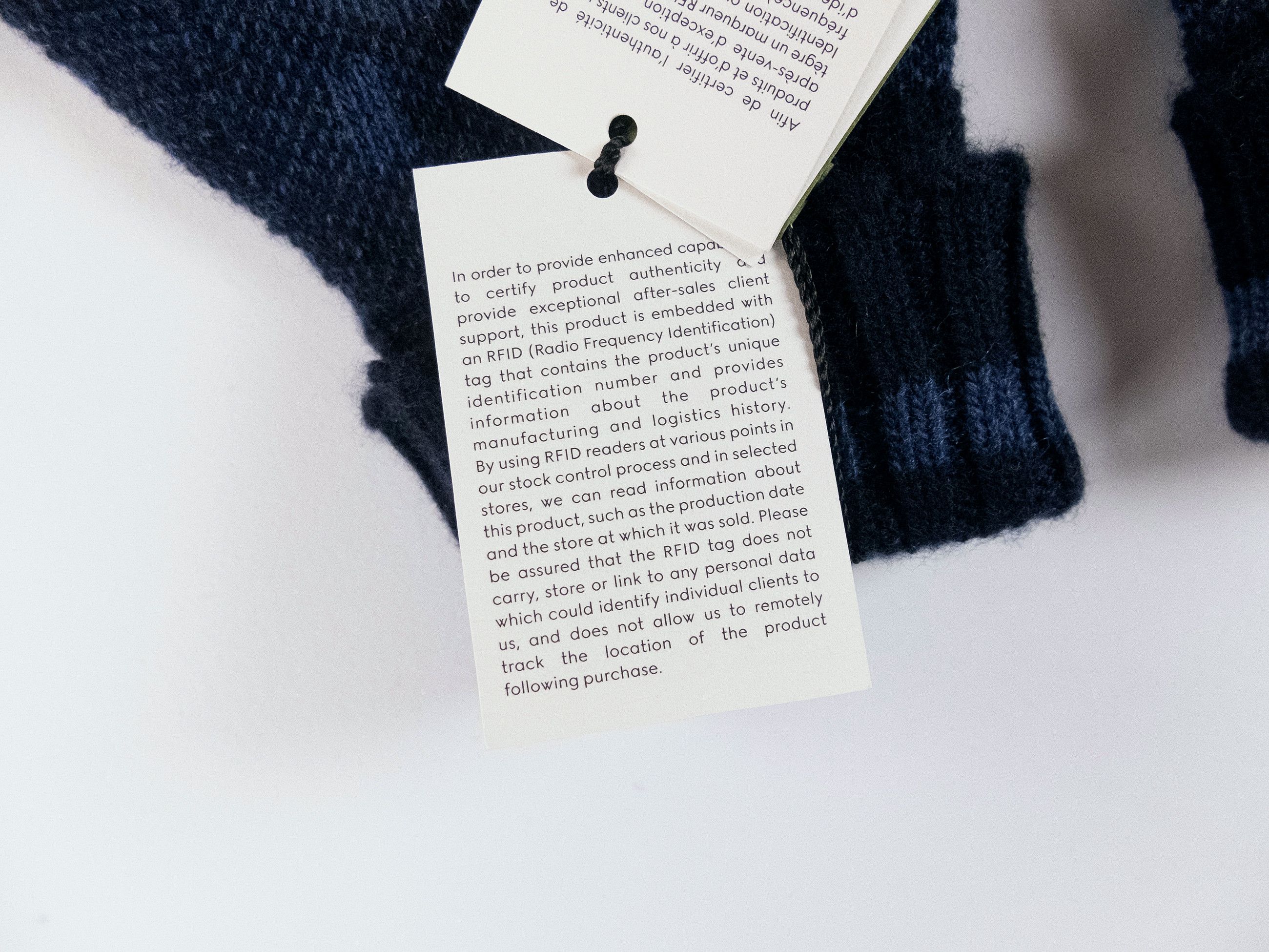 Gucci GUCCI blue GG logo knit cashmere gloves Medium q Size ONE SIZE - 3 Thumbnail