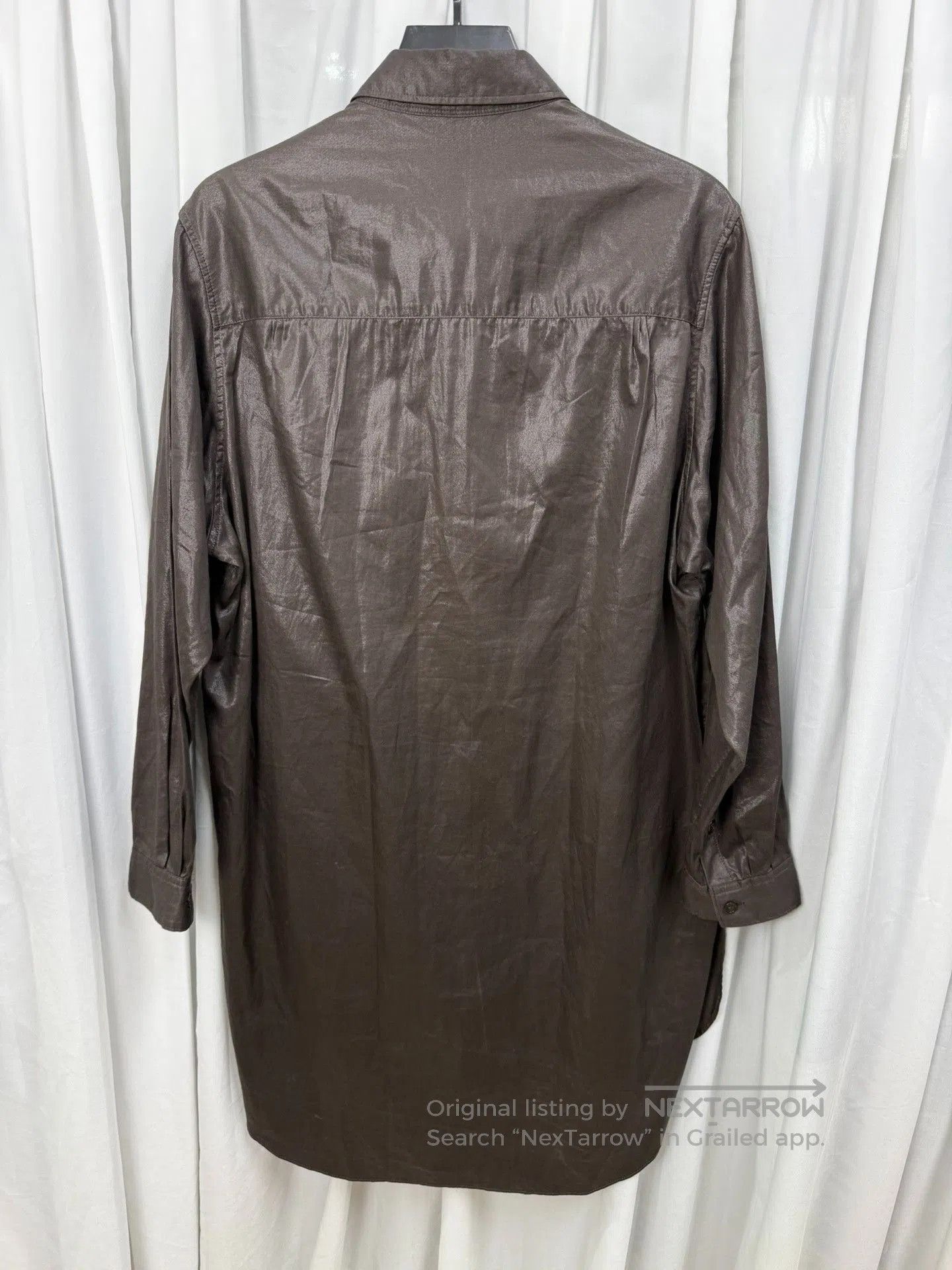 Yohji Yamamoto Yohji Yamamoto Pour Homme Coated Waxed Crinkled Shirt. Size US M / EU 48-50 / 2 - 7 Thumbnail