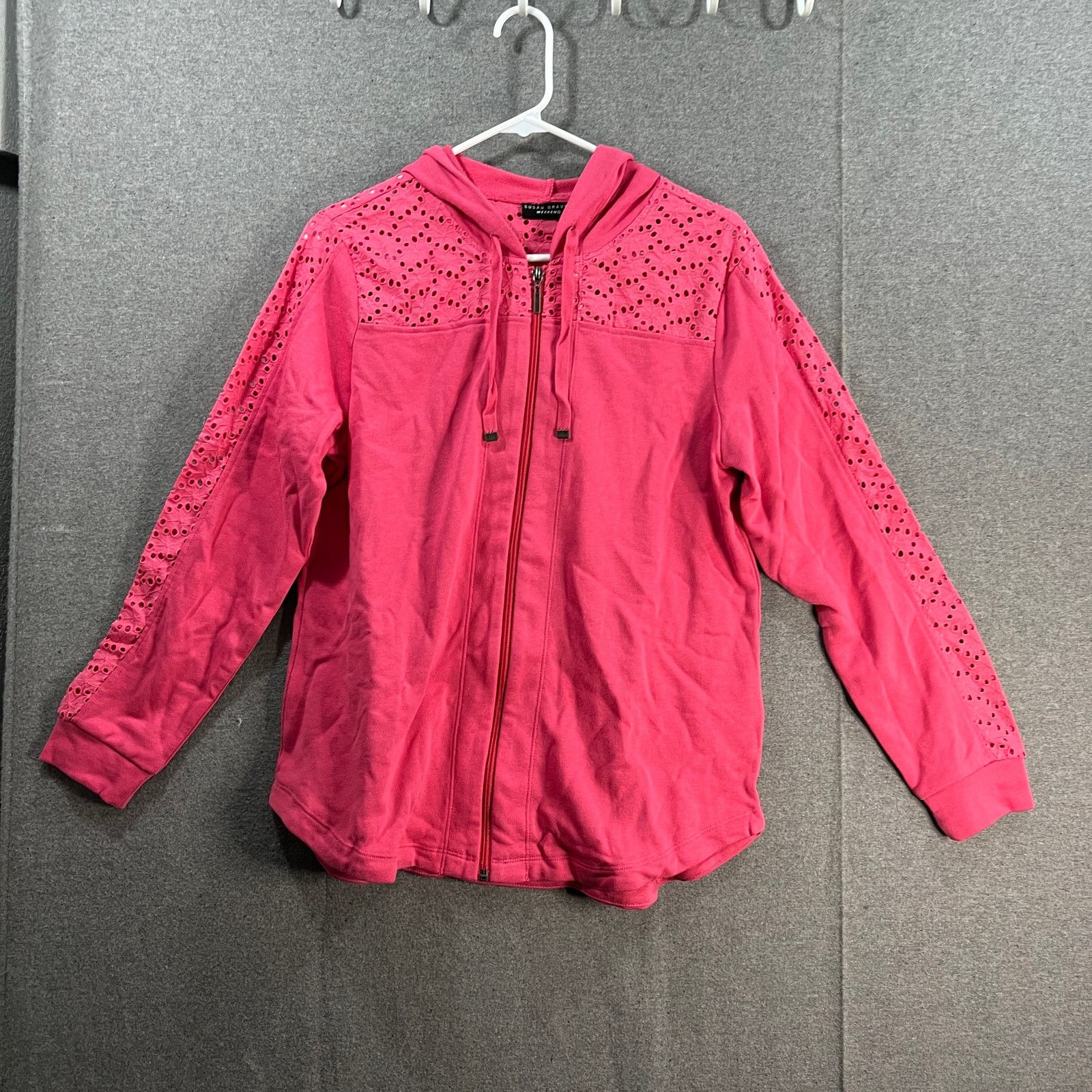 Other Susan Graver Weekend Washed French Terry Zip-Front Hoodie Size XXS / US 00 / IT 34 - 1 Thumbnail