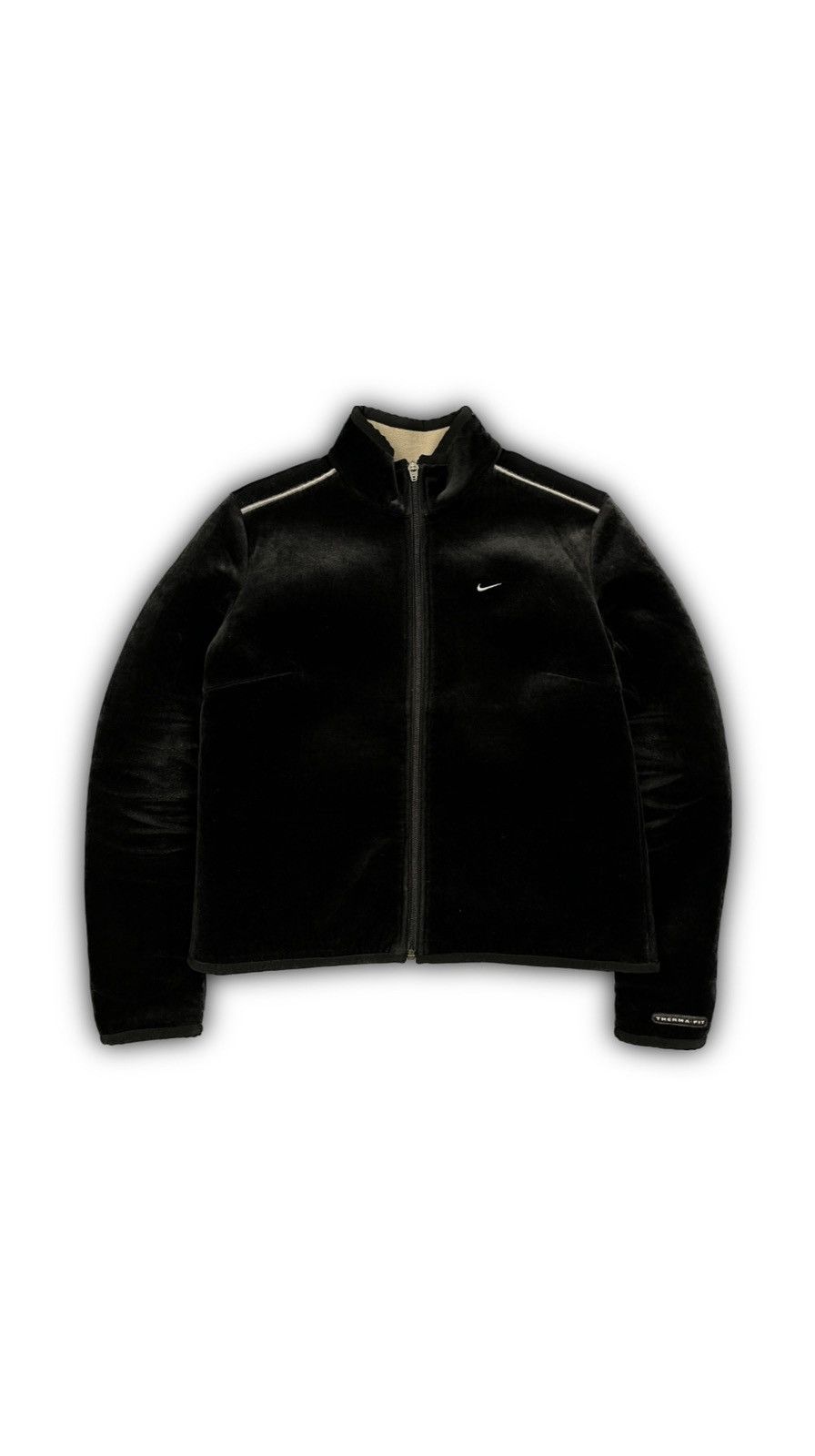 image of Archival Clothing x Nike Archive Nike Essentials - Velour Jacket in Black, Women's (Size Medium)