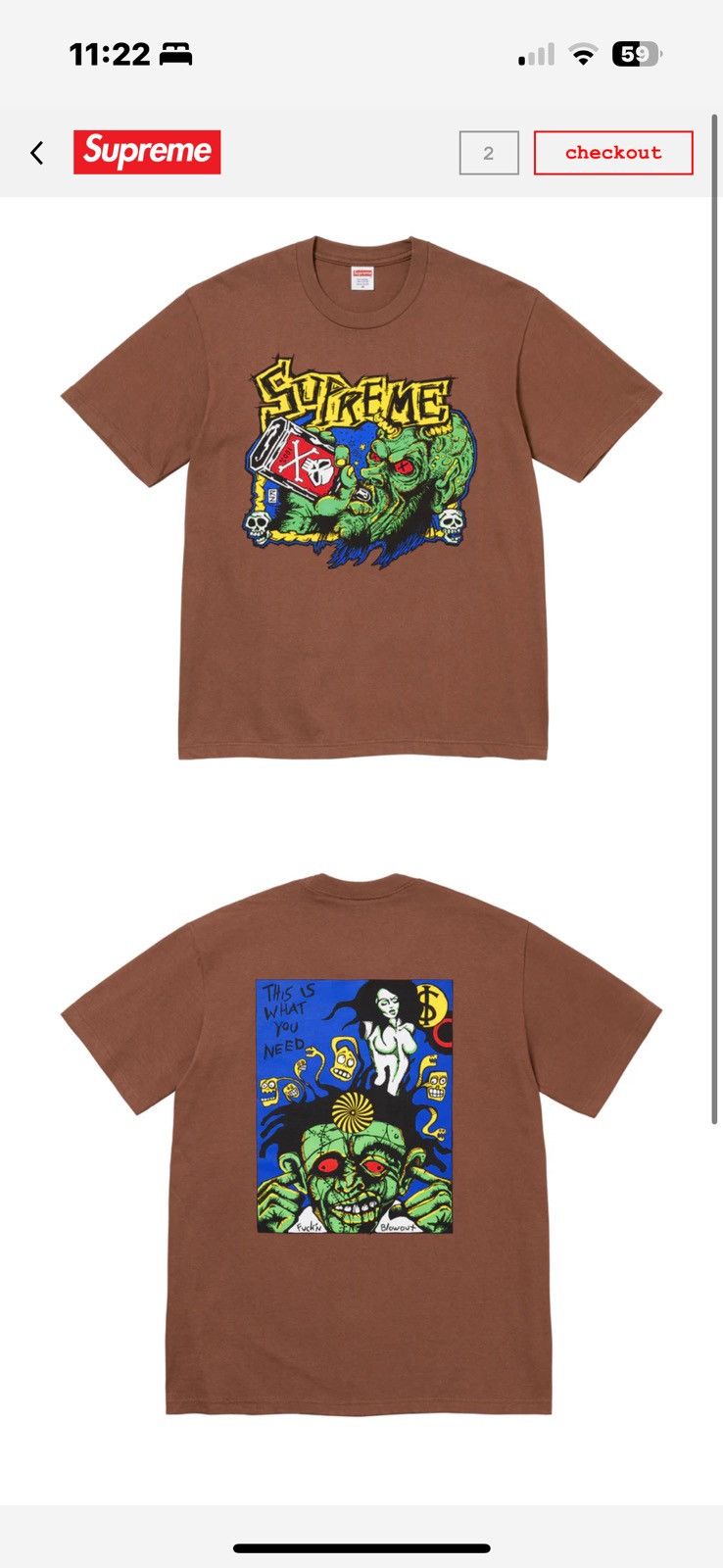 Supreme Fuckin Blowout Tee Brown サイズL Supreme Fuckin Blowout Tee Brown Men's - FW25 - US